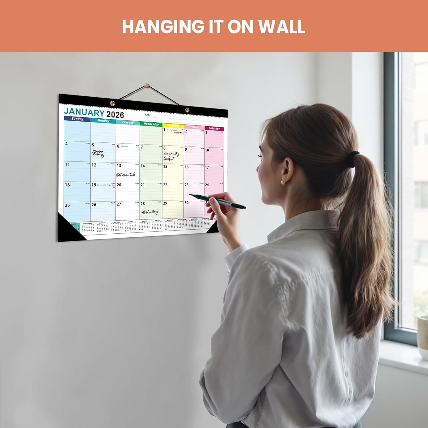 imageCOMIX 18 Month Desk Calendar 20252026 July 2025Dec 2026 17quot x 12quot Wall Calendar with toDo List ampamp Notes2026 Calendar Monthly Planner for Home School or Office OrganizationClassic European Style