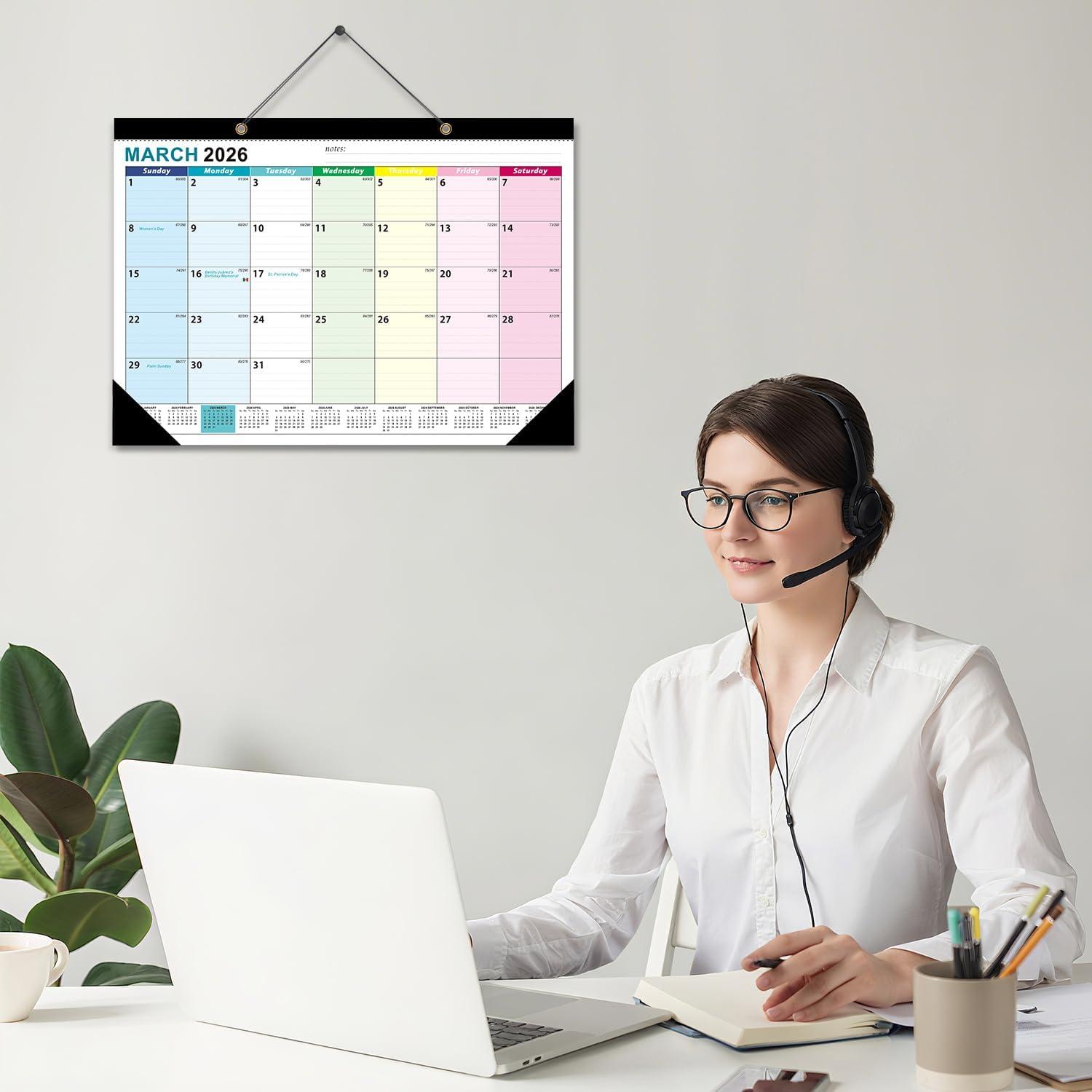 imageCOMIX 18 Month Desk Calendar 20252026 July 2025Dec 2026 17quot x 12quot Wall Calendar with toDo List ampamp Notes2026 Calendar Monthly Planner for Home School or Office OrganizationClassic European Style