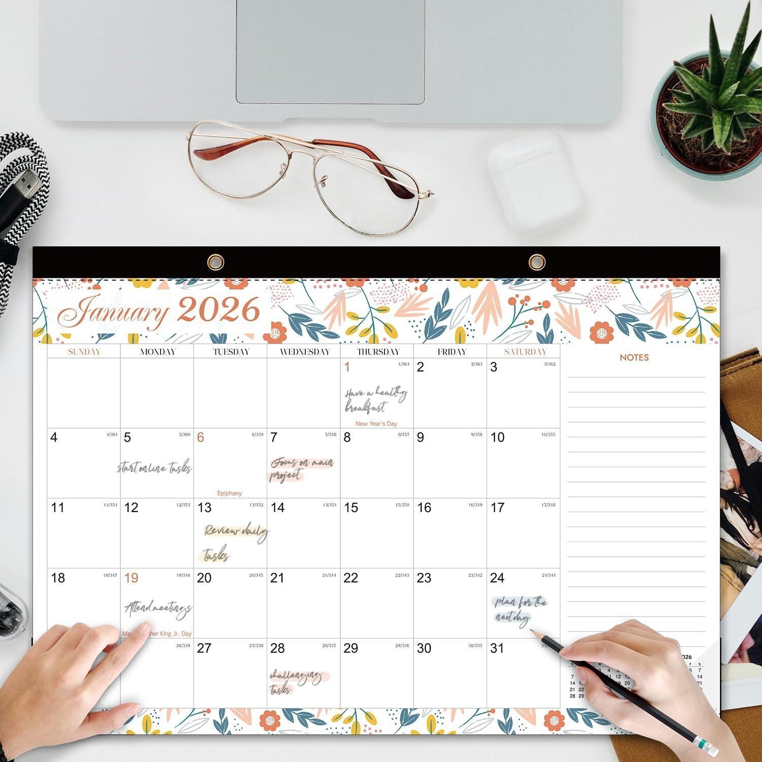 imageCOMIX 18 Month Desk Calendar 20252026 July 2025Dec 2026 17quot x 12quot Wall Calendar with toDo List ampamp Notes2026 Calendar Monthly Planner for Home School or Office OrganizationDelicate Floral