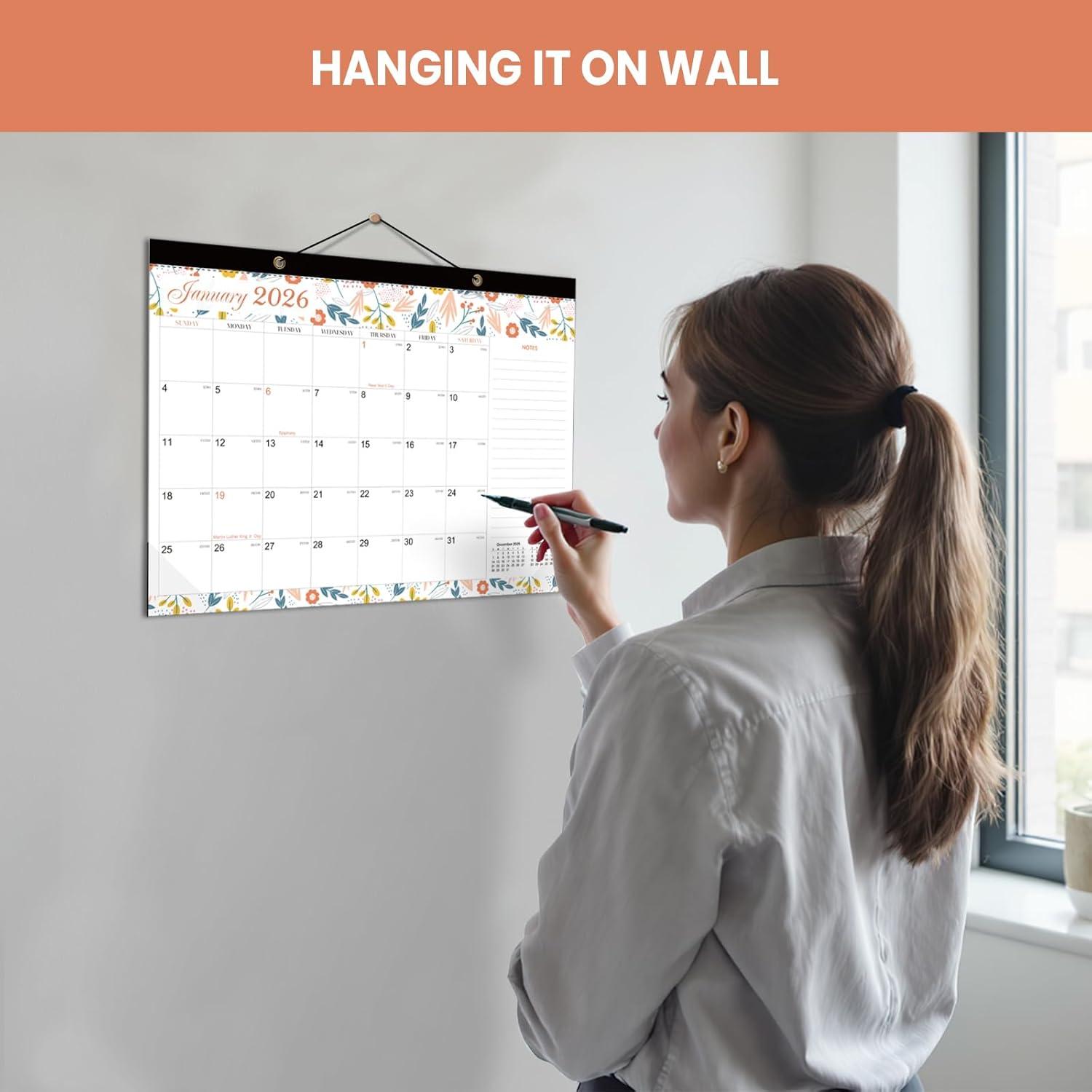 imageCOMIX 18 Month Desk Calendar 20252026 July 2025Dec 2026 17quot x 12quot Wall Calendar with toDo List ampamp Notes2026 Calendar Monthly Planner for Home School or Office OrganizationDelicate Floral