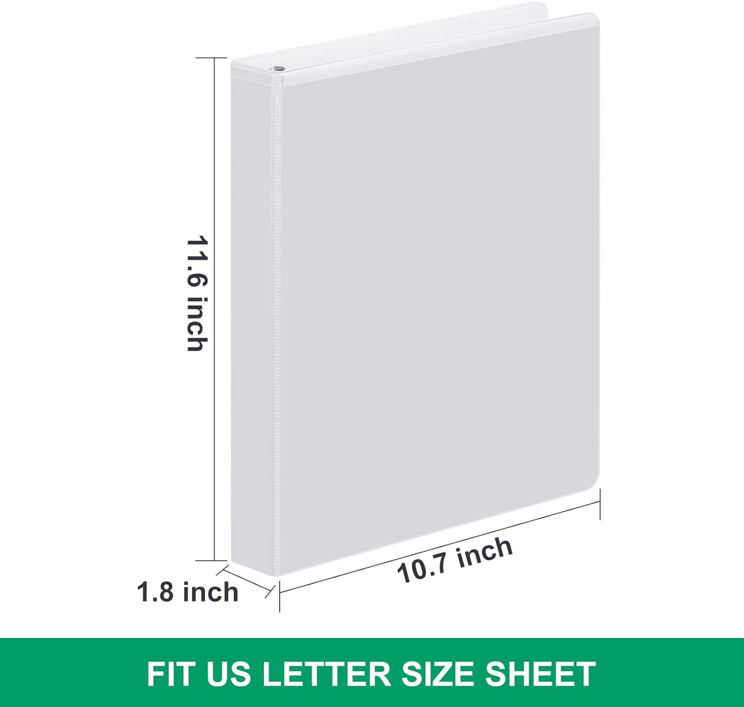 imageCOMIX 3 Ring Binder 1 inch with Clear View Cover 1quot Round Ring BinderHolds 200 Sheets of US Letter Size Paper 8 Pack BlackWhite