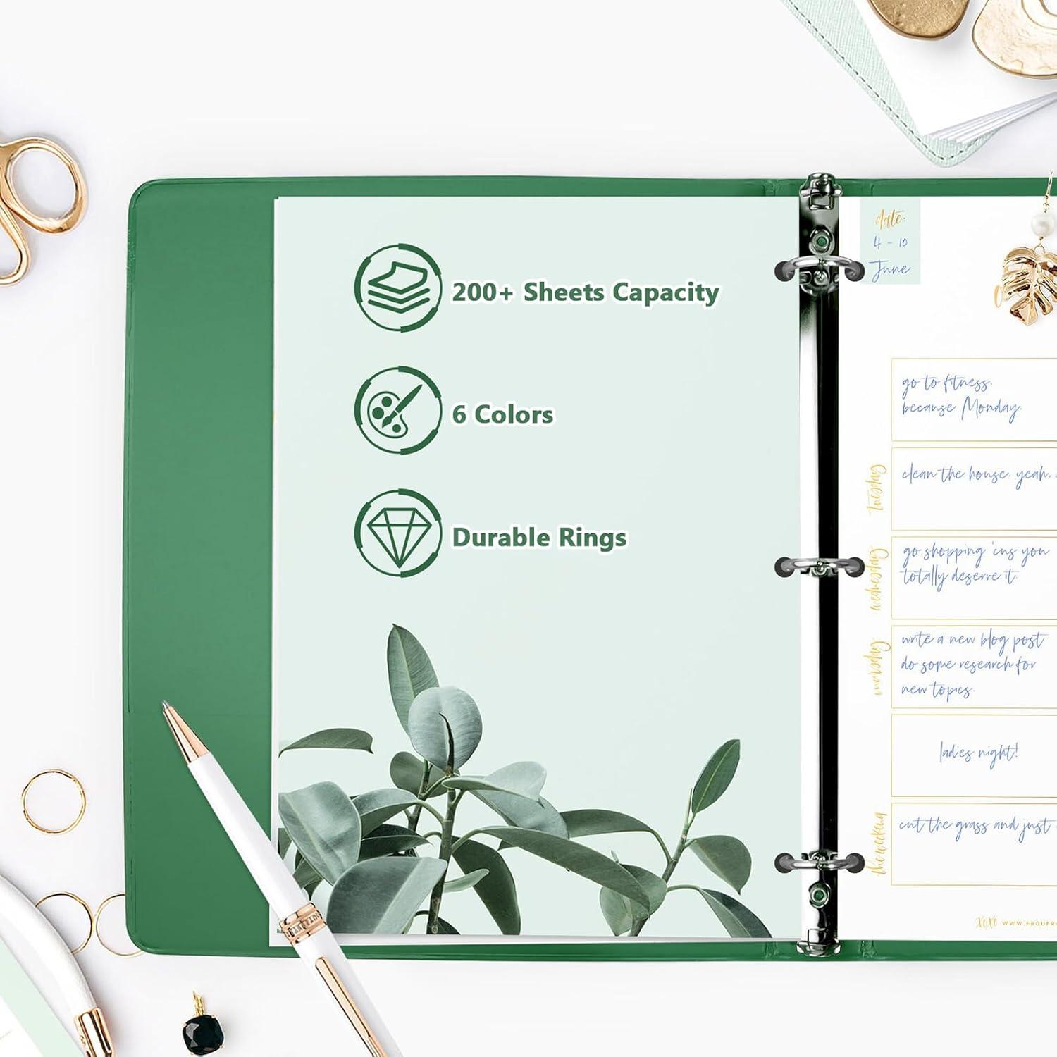 imageCOMIX 3 Ring Binder 1 inch with Clear View Cover 1quot View Binder Holds 200 Sheets of US Letter Size Paper 6 Pack Dark BlueGreen