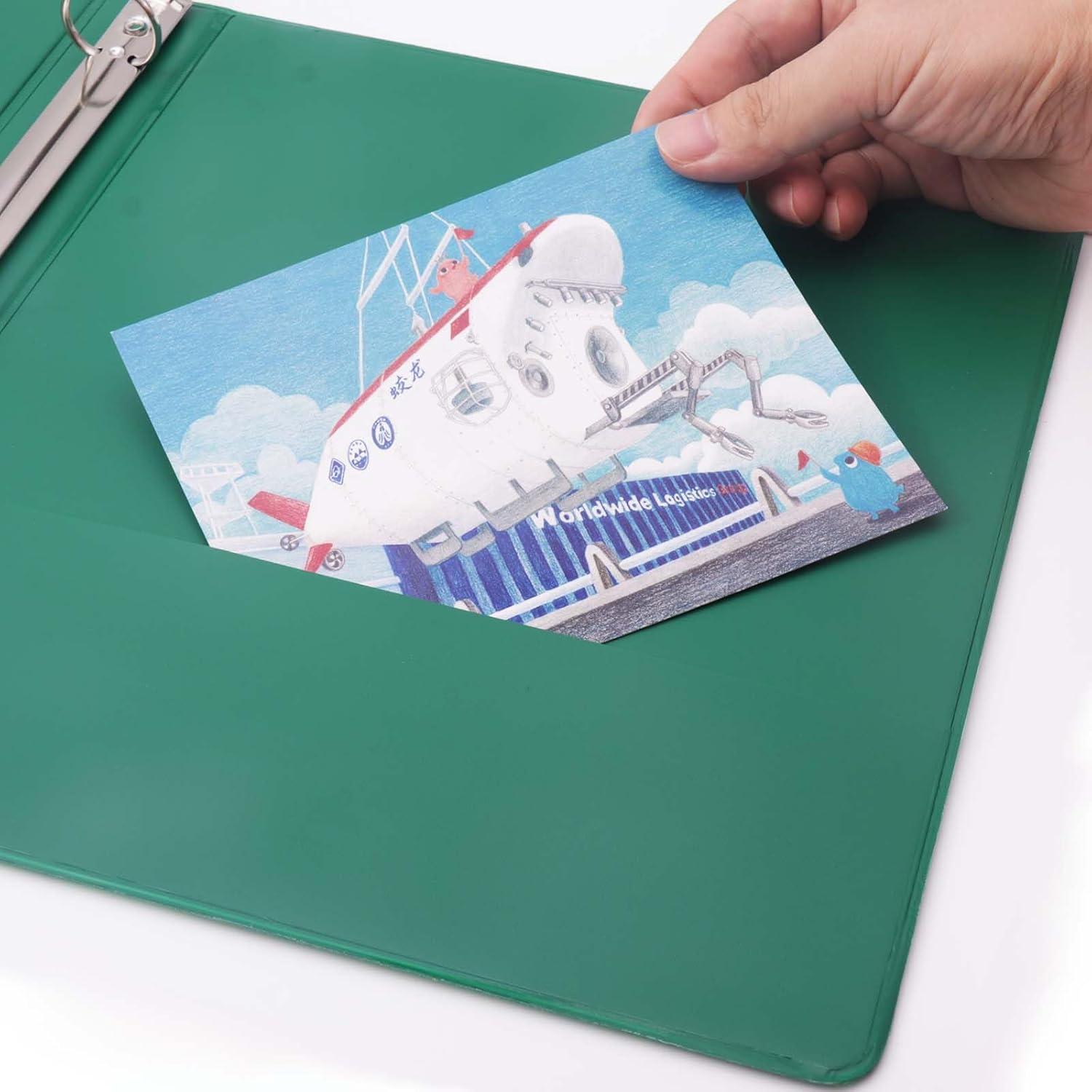 imageCOMIX 3 Ring Binder 1 inch with Clear View Cover 1quot View Binder Holds 200 Sheets of US Letter Size Paper 6 Pack Dark BlueGreen