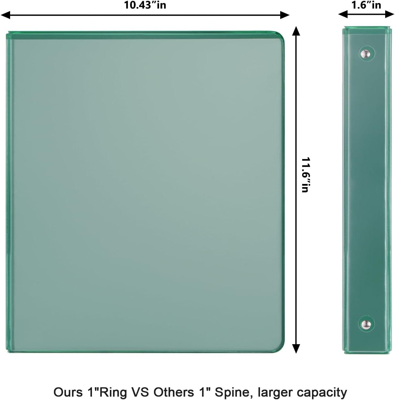 imageCOMIX 3 Ring Binder 1 inch with Clear View Cover 1quot View Binder Holds 200 Sheets of US Letter Size Paper 6 Pack Dark BlueGreen