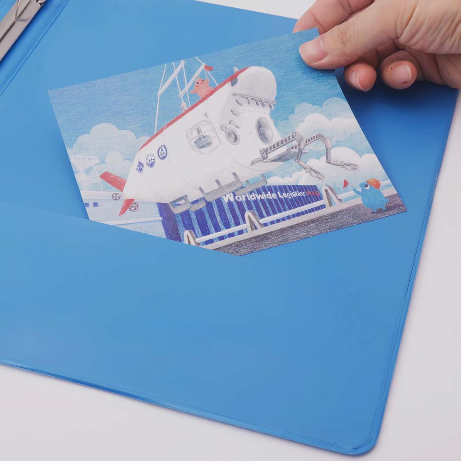 imageCOMIX 3 Ring Binder 1 inch with Clear View Cover 1quot View Binder Holds 200 Sheets of US Letter Size Paper 6 Pack Dark BlueLight Blue