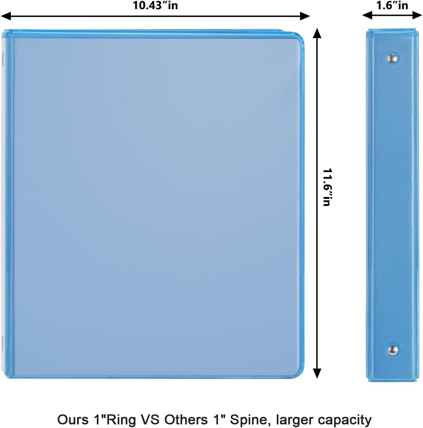 imageCOMIX 3 Ring Binder 1 inch with Clear View Cover 1quot View Binder Holds 200 Sheets of US Letter Size Paper 6 Pack Dark BlueLight Blue