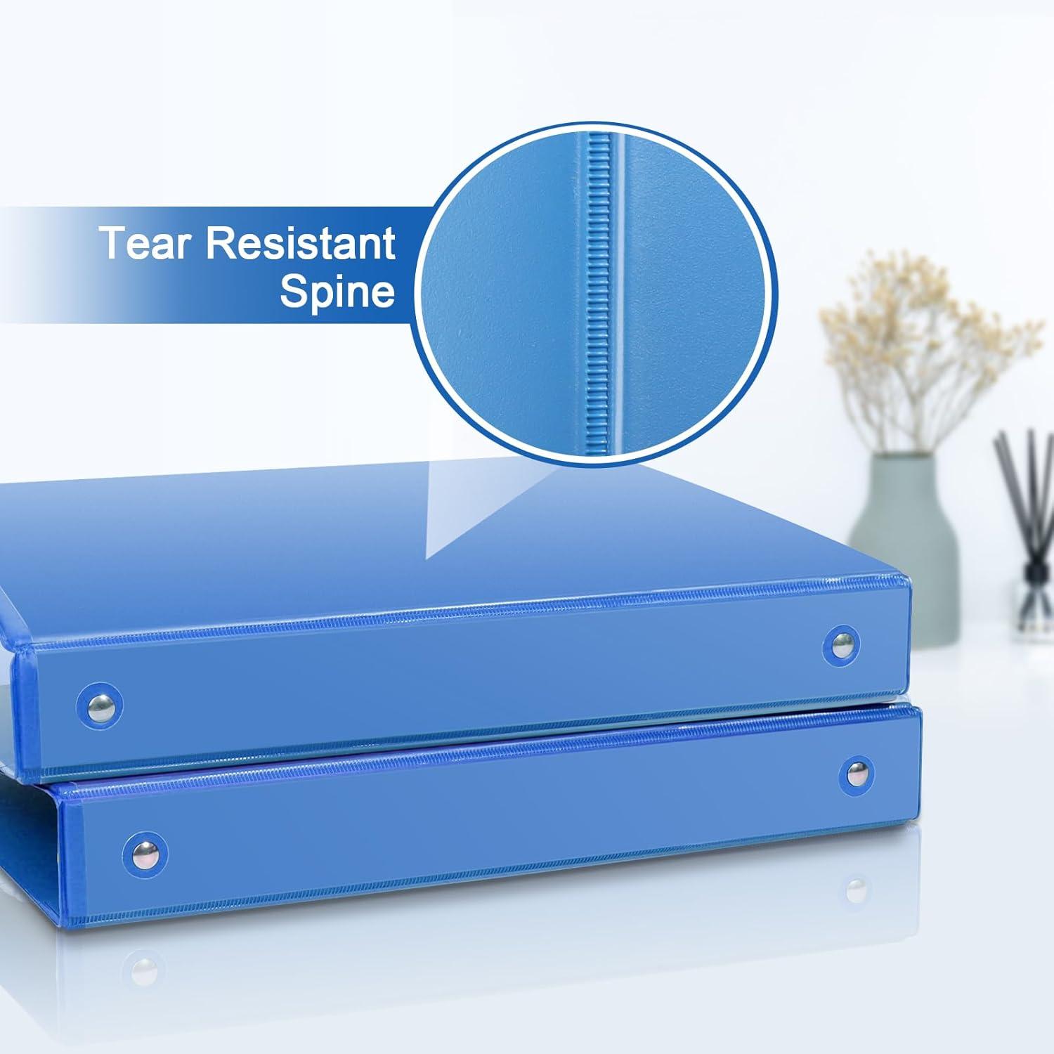 imageCOMIX 3 Ring Binder 1 inch with Clear View Cover 1quot View Binder Holds 200 Sheets of US Letter Size Paper 6 Pack Dark BlueLight Blue