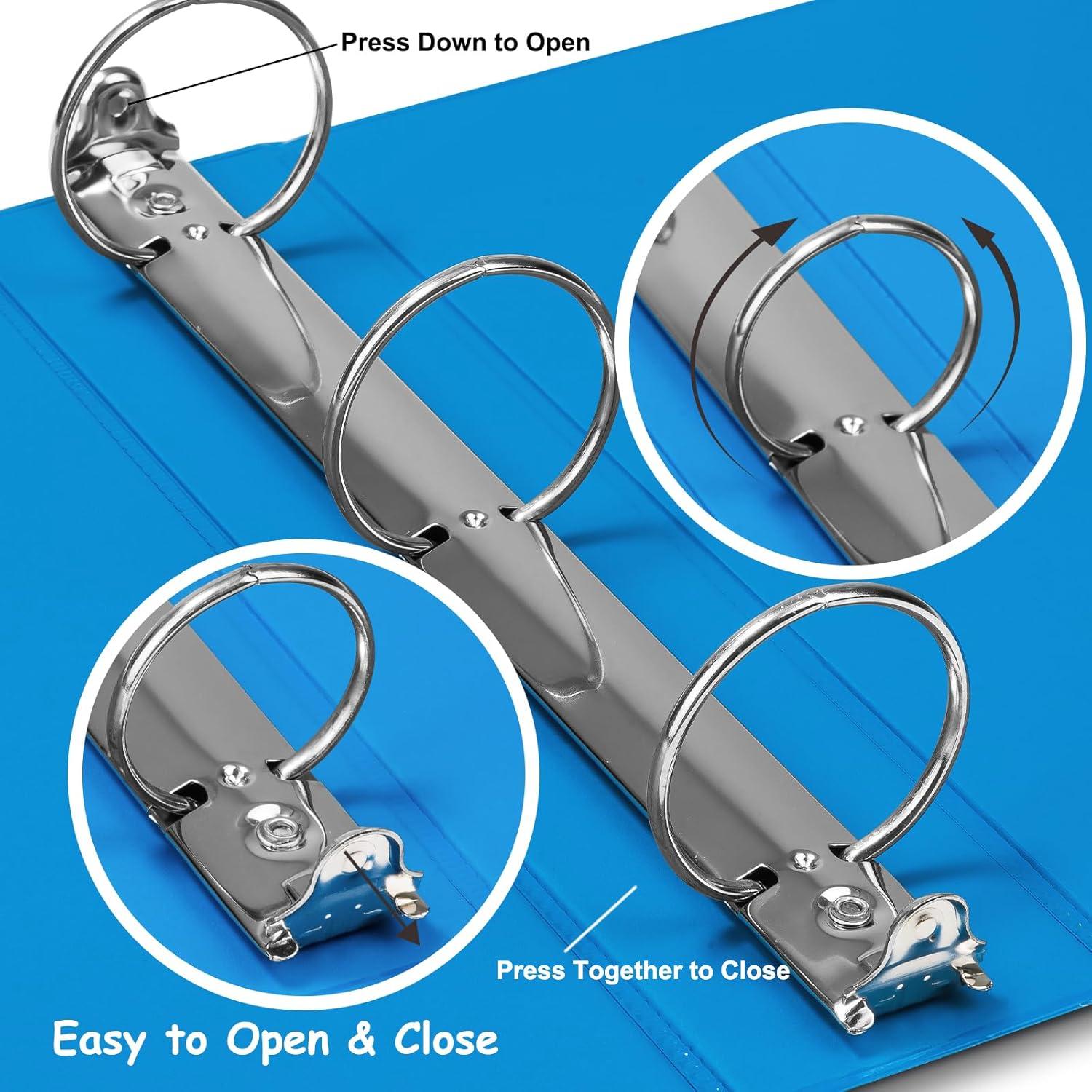 imageCOMIX 3 Ring Binder 1 inch with Clear View Cover 1quot View Binder Holds 200 Sheets of US Letter Size Paper 6 Pack Dark BlueLight Blue