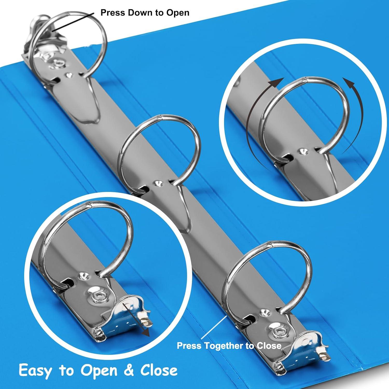 imageCOMIX 3 Ring Binder 1 inch with Clear View Cover 1quot View Binder Holds 200 Sheets of US Letter Size Paper 6 Pack Dark BlueLight Blue