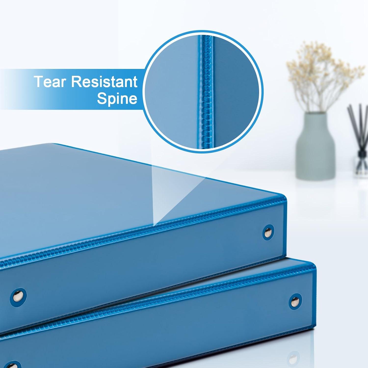 imageCOMIX 3 Ring Binder 1 inch with Clear View Cover 1quot View Binder Holds 200 Sheets of US Letter Size Paper 6 Pack Dark BlueLight Blue