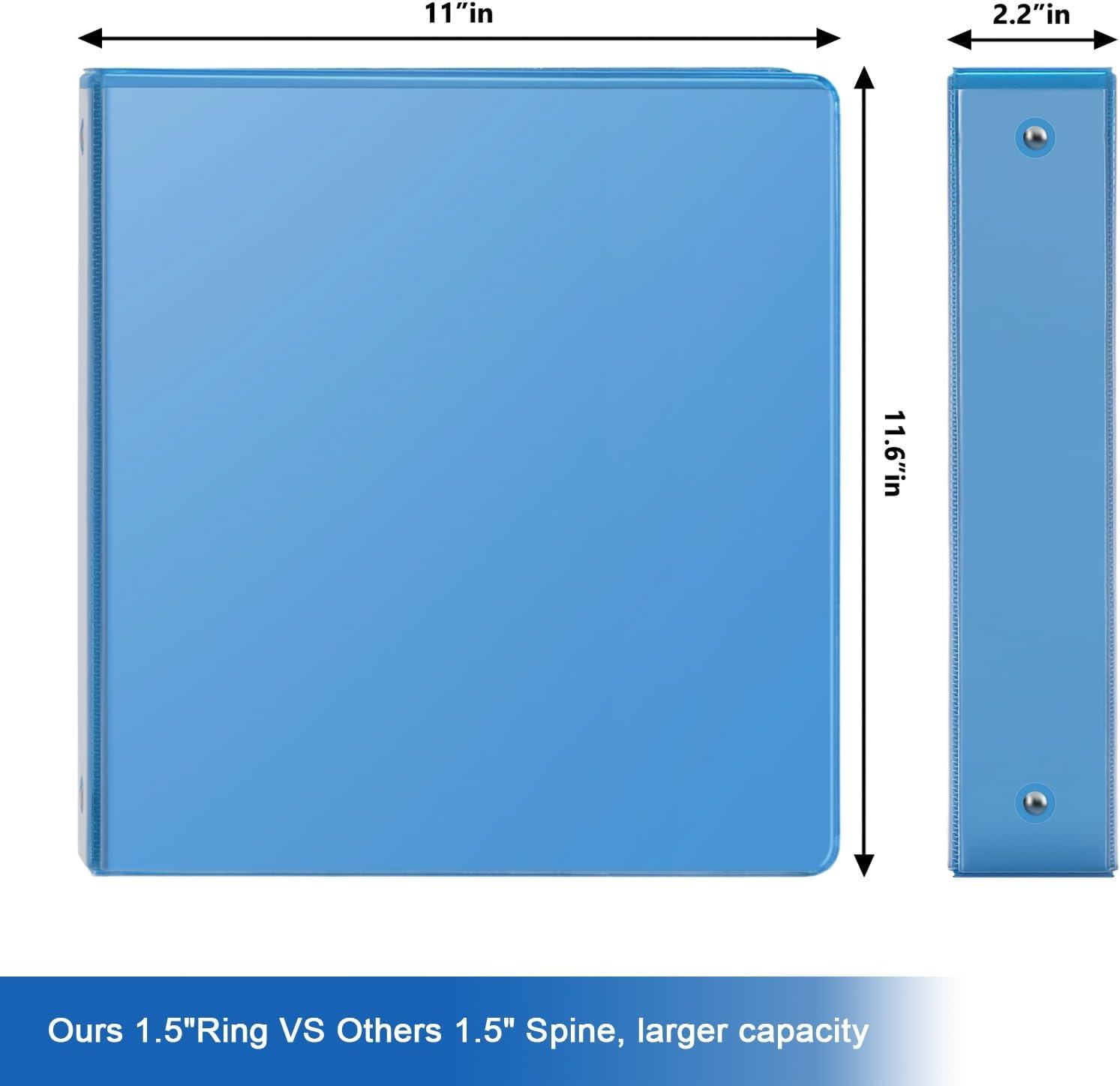 imageCOMIX 3 Ring Binder 1 inch with Clear View Cover 1quot View Binder Holds 200 Sheets of US Letter Size Paper 6 Pack Dark BlueLight Blue