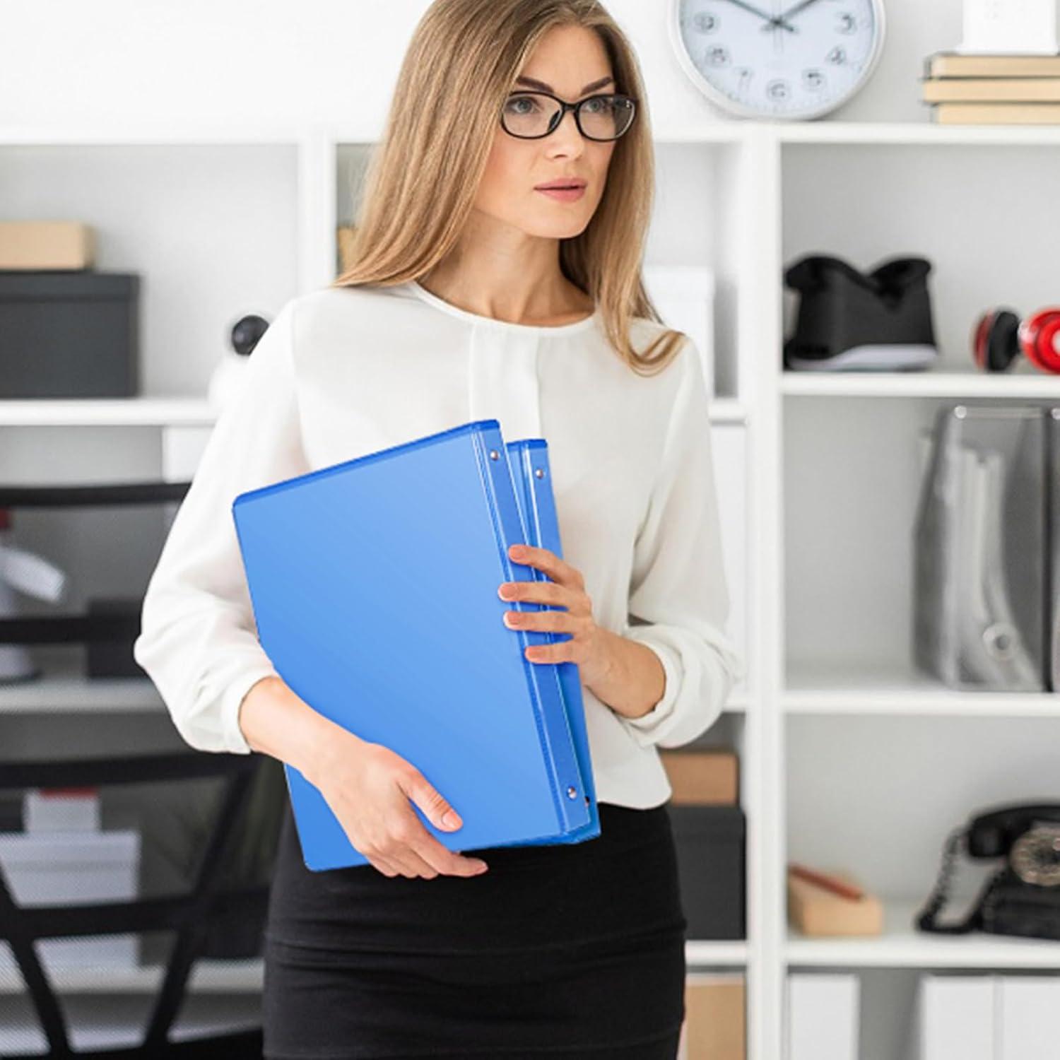 imageCOMIX 3 Ring Binder 1 inch with Clear View Cover 1quot View Binder Holds 200 Sheets of US Letter Size Paper 6 Pack Dark BlueLight Blue