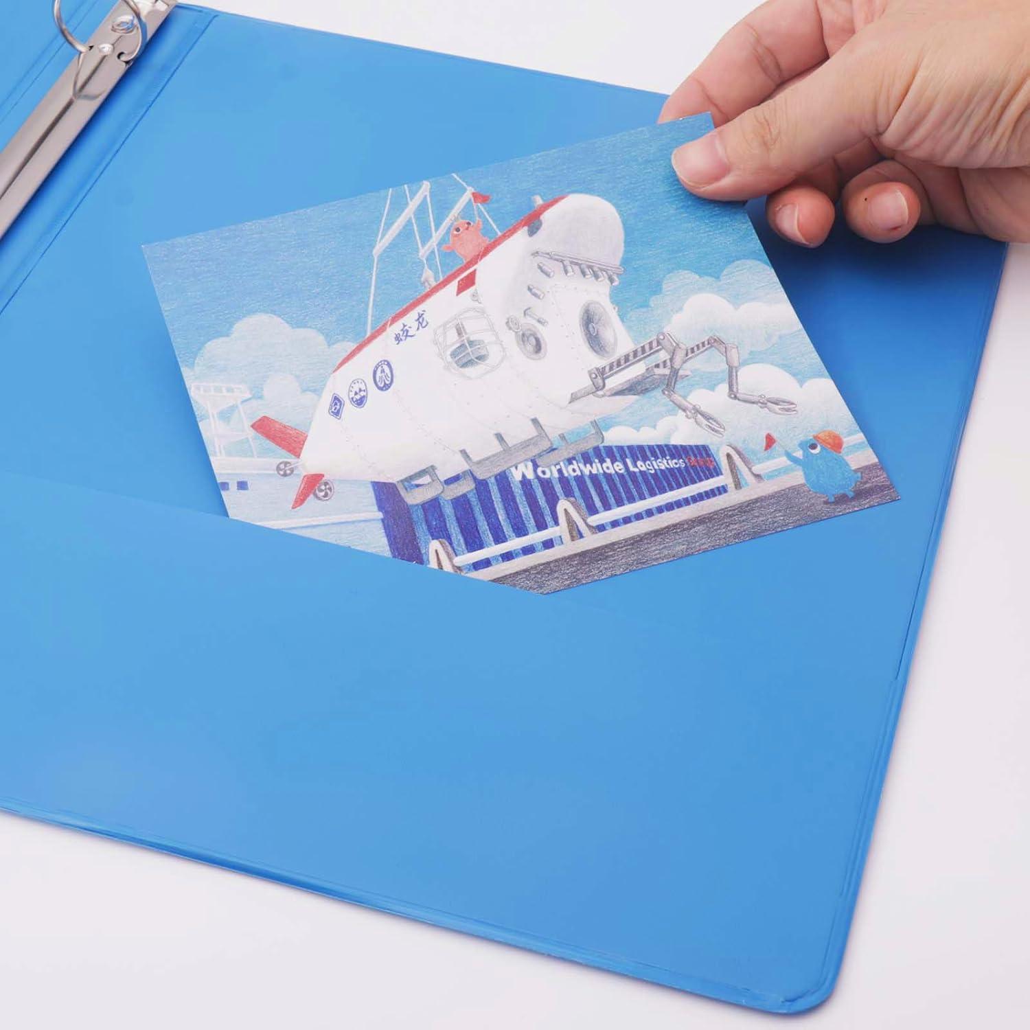 imageCOMIX 3 Ring Binder 1 inch with Clear View Cover 1quot View Binder Holds 200 Sheets of US Letter Size Paper 6 Pack Dark BlueLight Blue