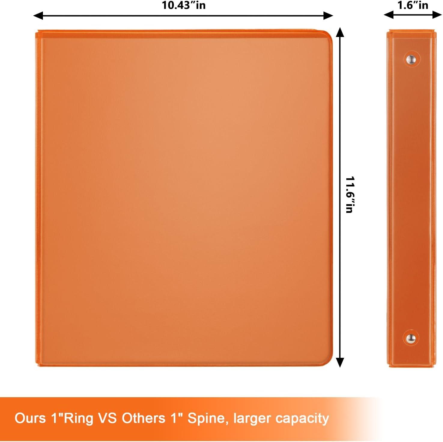 imageCOMIX 3 Ring Binder 1 inch with Clear View Cover 1quot View Binder Holds 200 Sheets of US Letter Size Paper 6 Pack Dark BlueOrange
