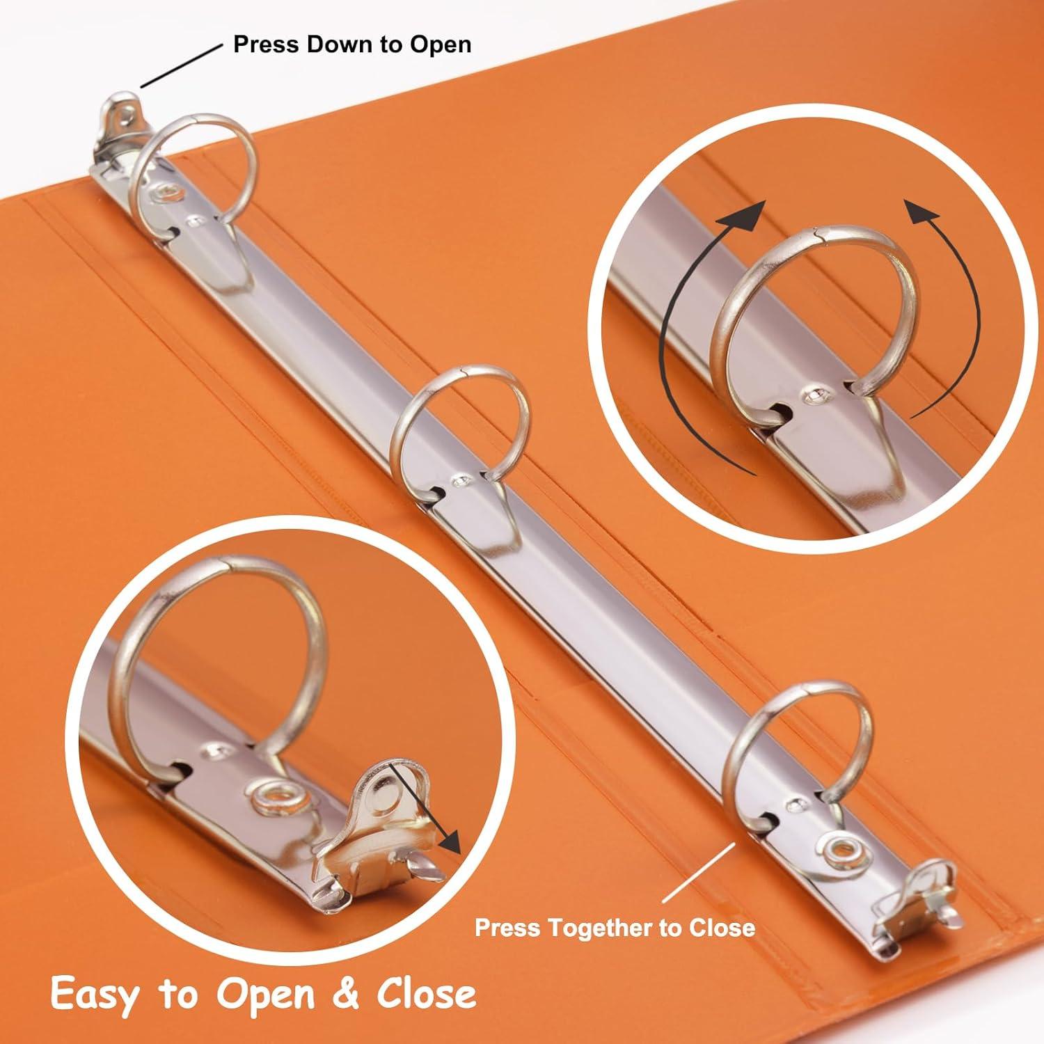 imageCOMIX 3 Ring Binder 1 inch with Clear View Cover 1quot View Binder Holds 200 Sheets of US Letter Size Paper 6 Pack Dark BlueOrange