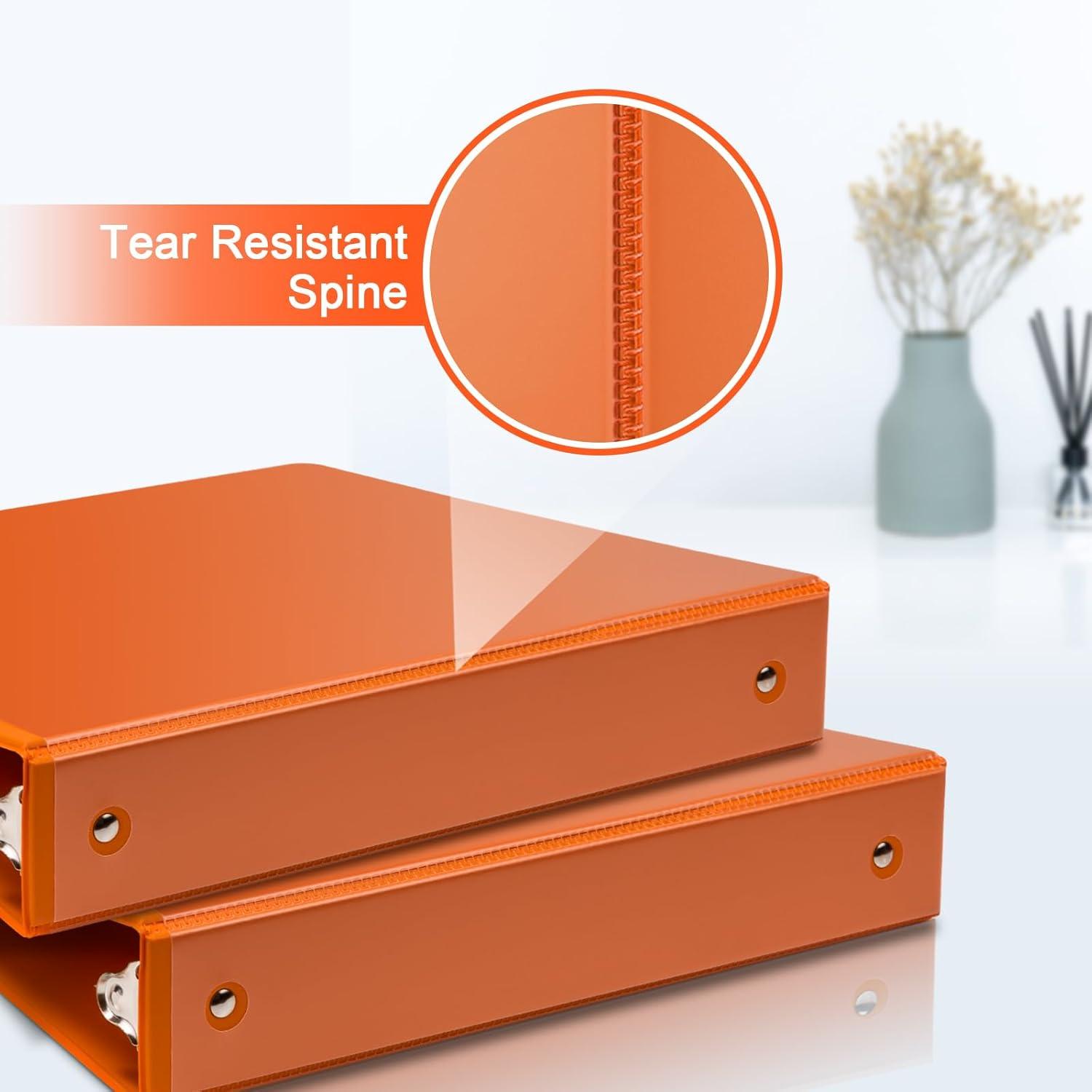 imageCOMIX 3 Ring Binder 1 inch with Clear View Cover 1quot View Binder Holds 200 Sheets of US Letter Size Paper 6 Pack Dark BlueOrange