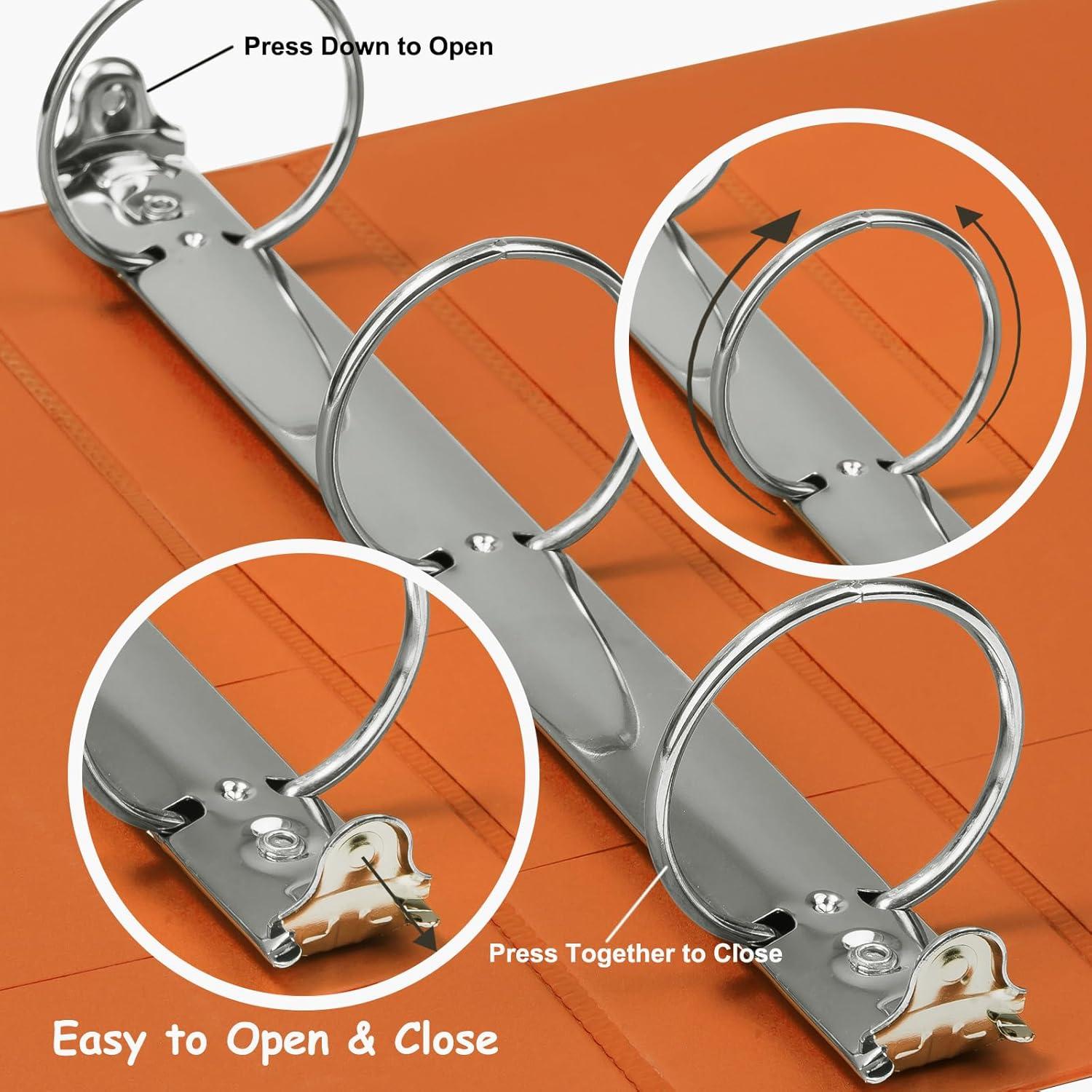 imageCOMIX 3 Ring Binder 1 inch with Clear View Cover 1quot View Binder Holds 200 Sheets of US Letter Size Paper 6 Pack Dark BlueOrange