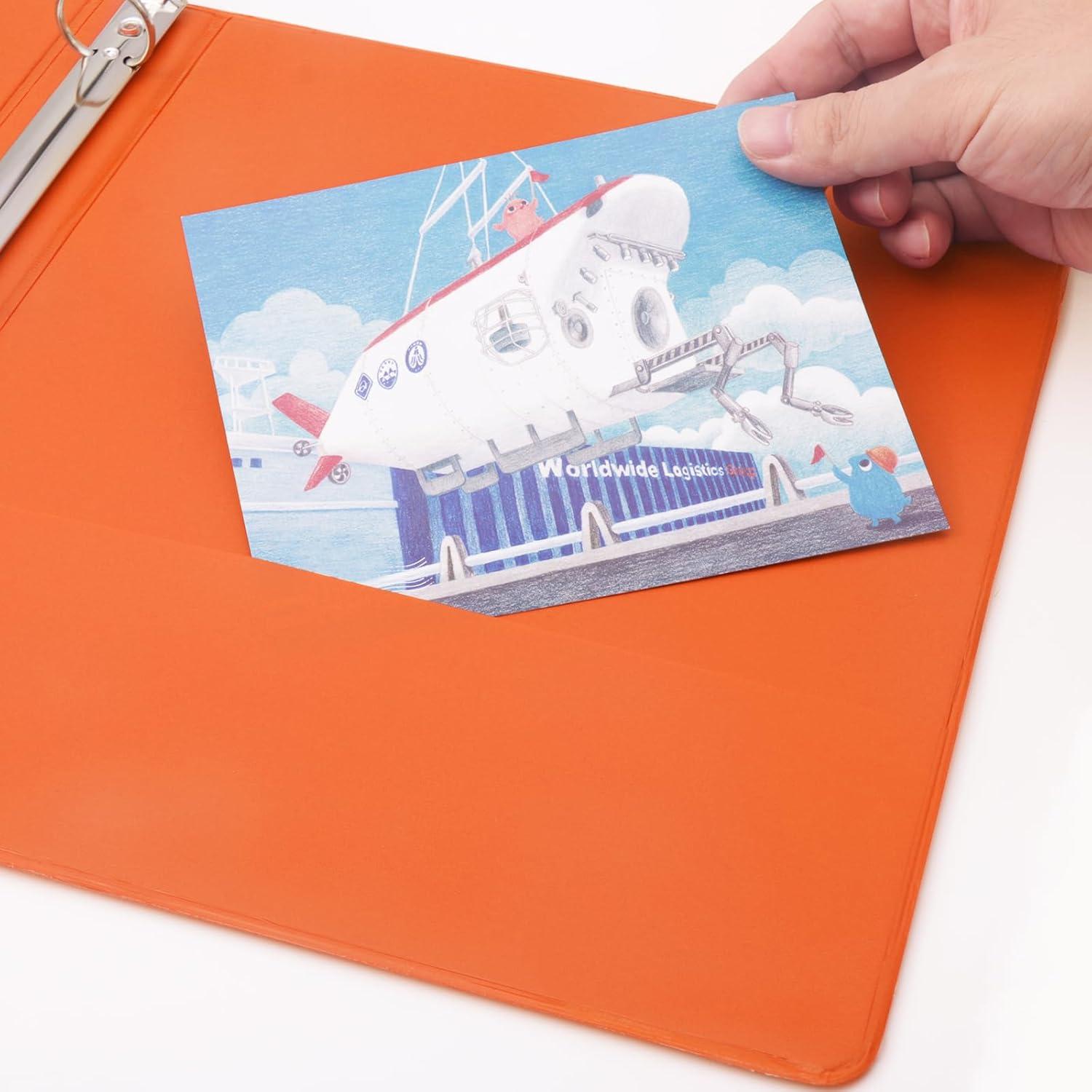 imageCOMIX 3 Ring Binder 1 inch with Clear View Cover 1quot View Binder Holds 200 Sheets of US Letter Size Paper 6 Pack Dark BlueOrange