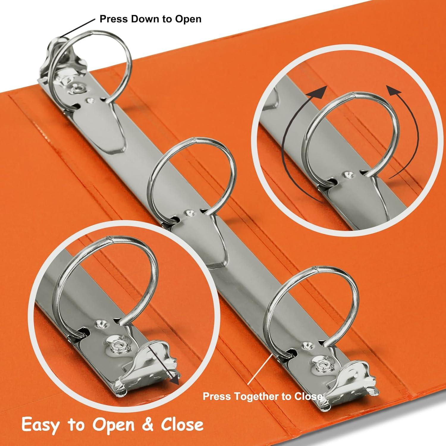 imageCOMIX 3 Ring Binder 1 inch with Clear View Cover 1quot View Binder Holds 200 Sheets of US Letter Size Paper 6 Pack Dark BlueOrange