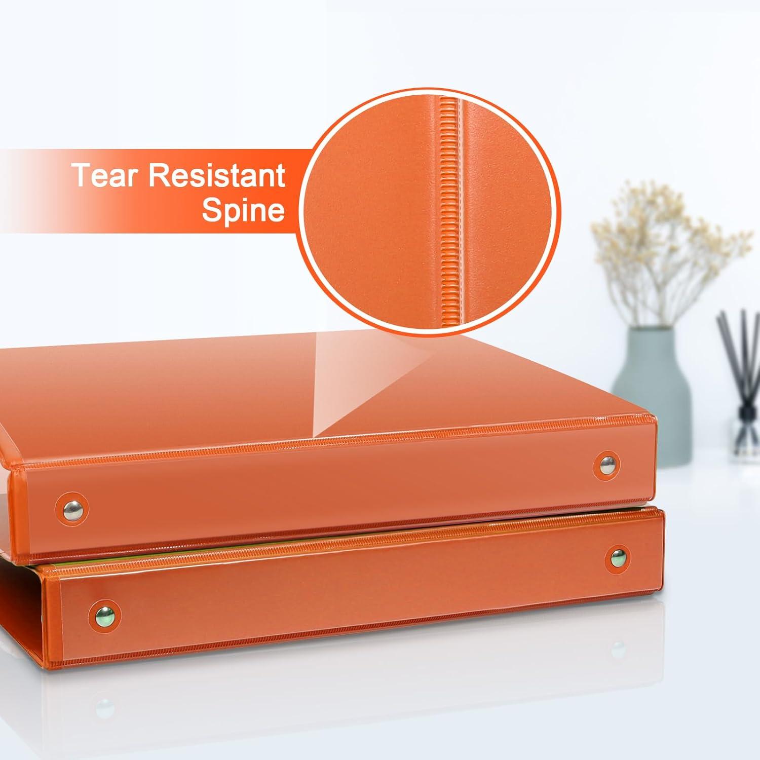 imageCOMIX 3 Ring Binder 1 inch with Clear View Cover 1quot View Binder Holds 200 Sheets of US Letter Size Paper 6 Pack Dark BlueOrange