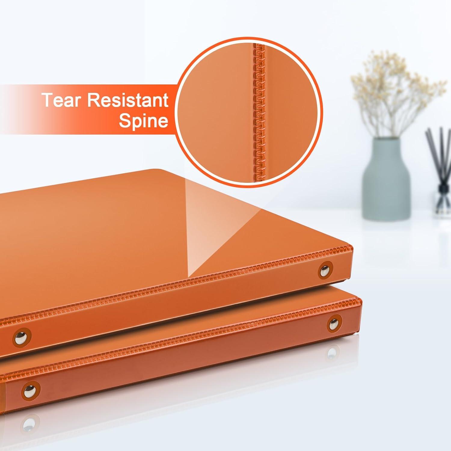 imageCOMIX 3 Ring Binder 1 inch with Clear View Cover 1quot View Binder Holds 200 Sheets of US Letter Size Paper 6 Pack Dark BlueOrange