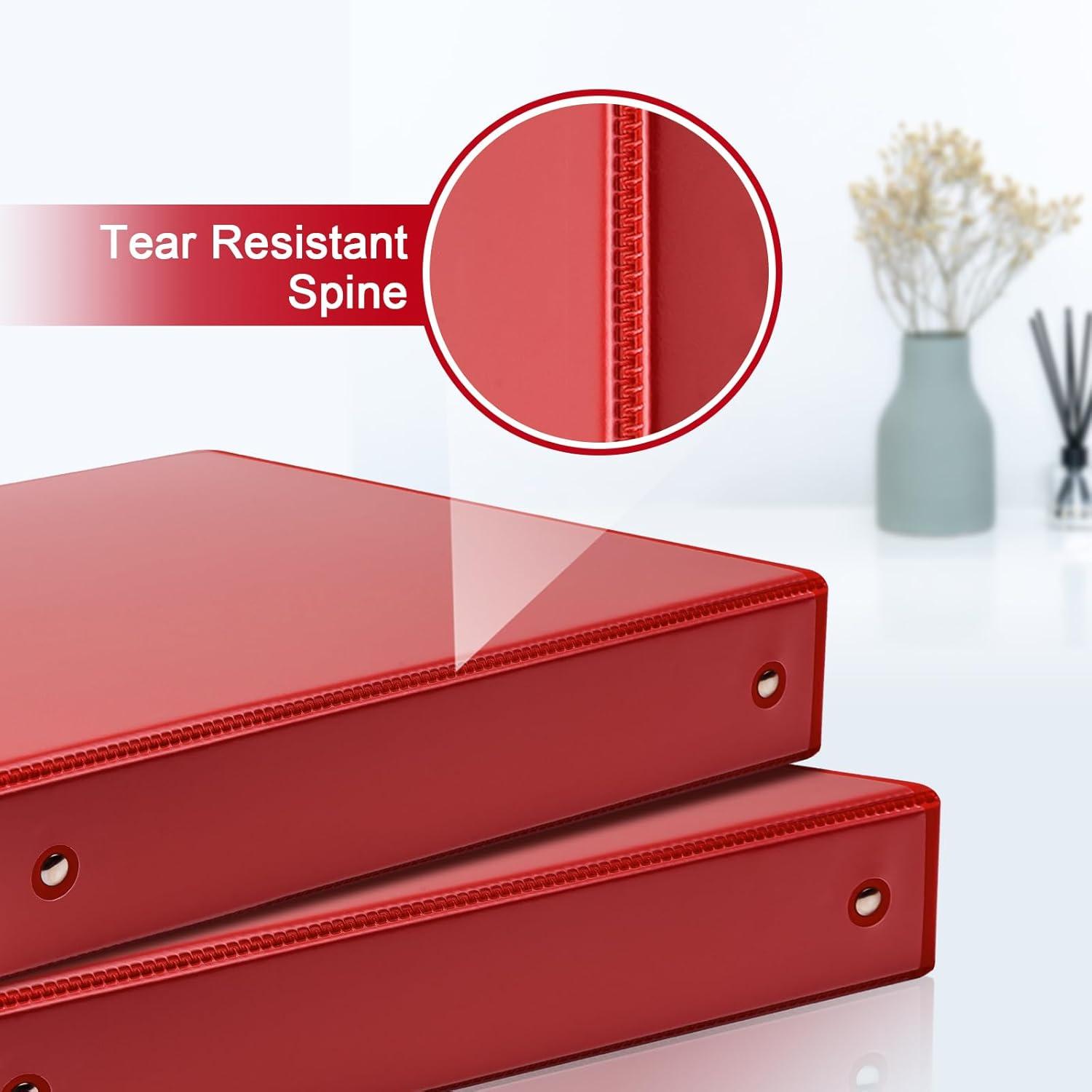 imageCOMIX 3 Ring Binder 1 inch with Clear View Cover 1quot View Binder Holds 200 Sheets of US Letter Size Paper 6 Pack Dark BlueRed