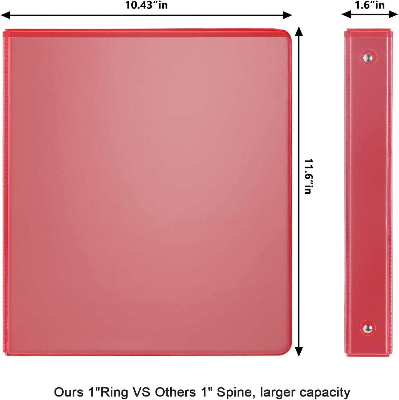 imageCOMIX 3 Ring Binder 1 inch with Clear View Cover 1quot View Binder Holds 200 Sheets of US Letter Size Paper 6 Pack Dark BlueRed