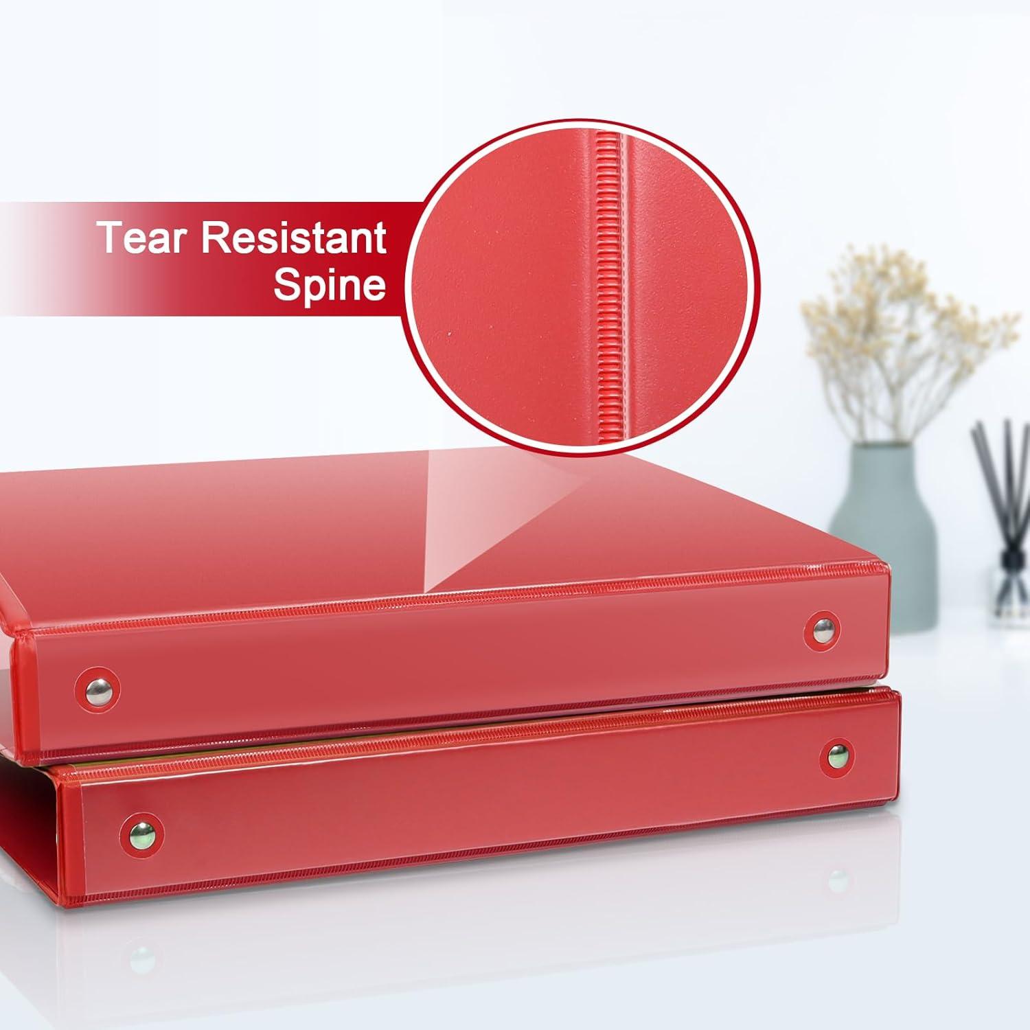 imageCOMIX 3 Ring Binder 1 inch with Clear View Cover 1quot View Binder Holds 200 Sheets of US Letter Size Paper 6 Pack Dark BlueRed