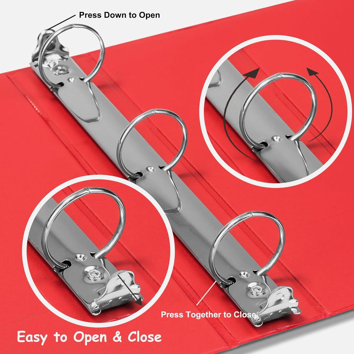 imageCOMIX 3 Ring Binder 1 inch with Clear View Cover 1quot View Binder Holds 200 Sheets of US Letter Size Paper 6 Pack Dark BlueRed