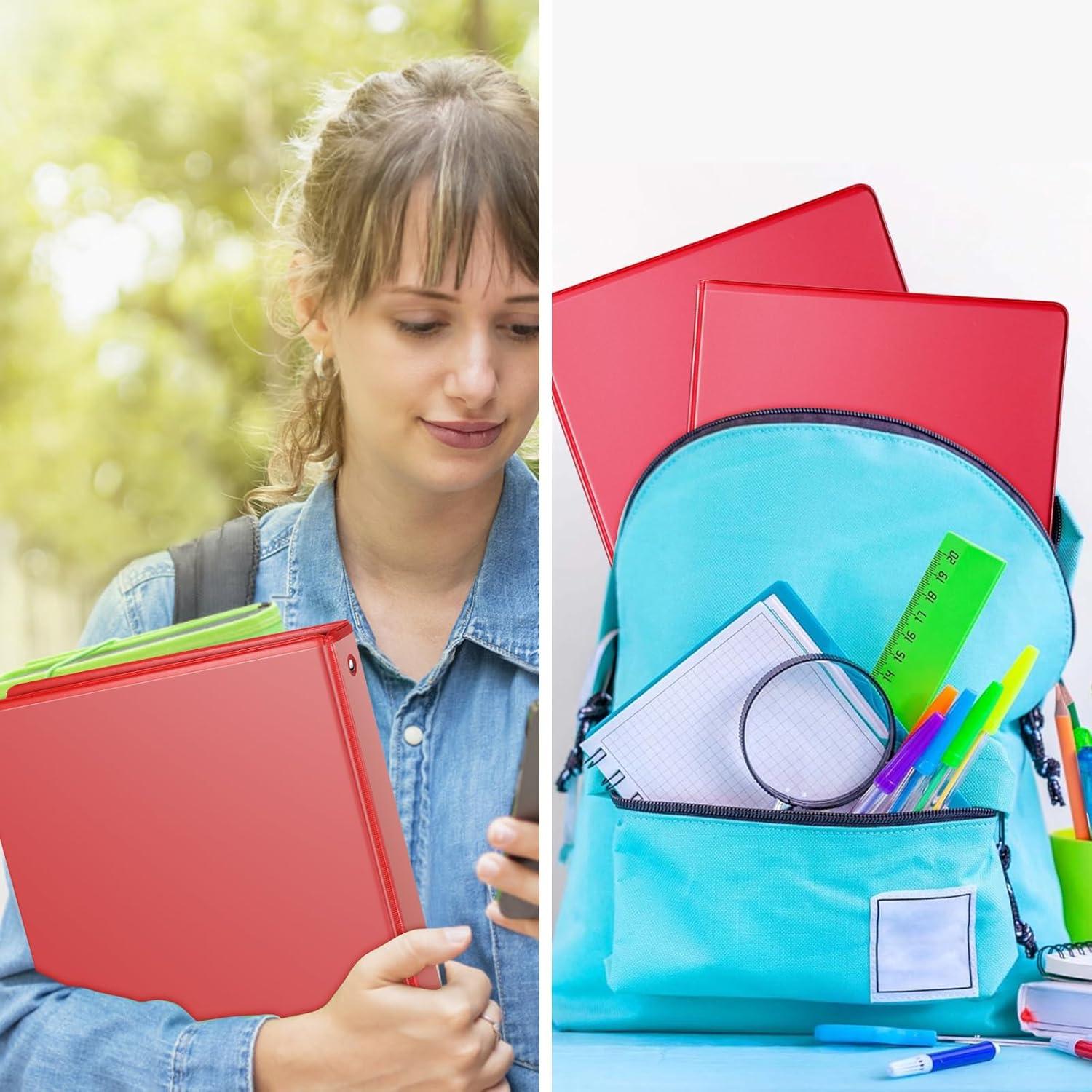 imageCOMIX 3 Ring Binder 1 inch with Clear View Cover 1quot View Binder Holds 200 Sheets of US Letter Size Paper 6 Pack Dark BlueRed