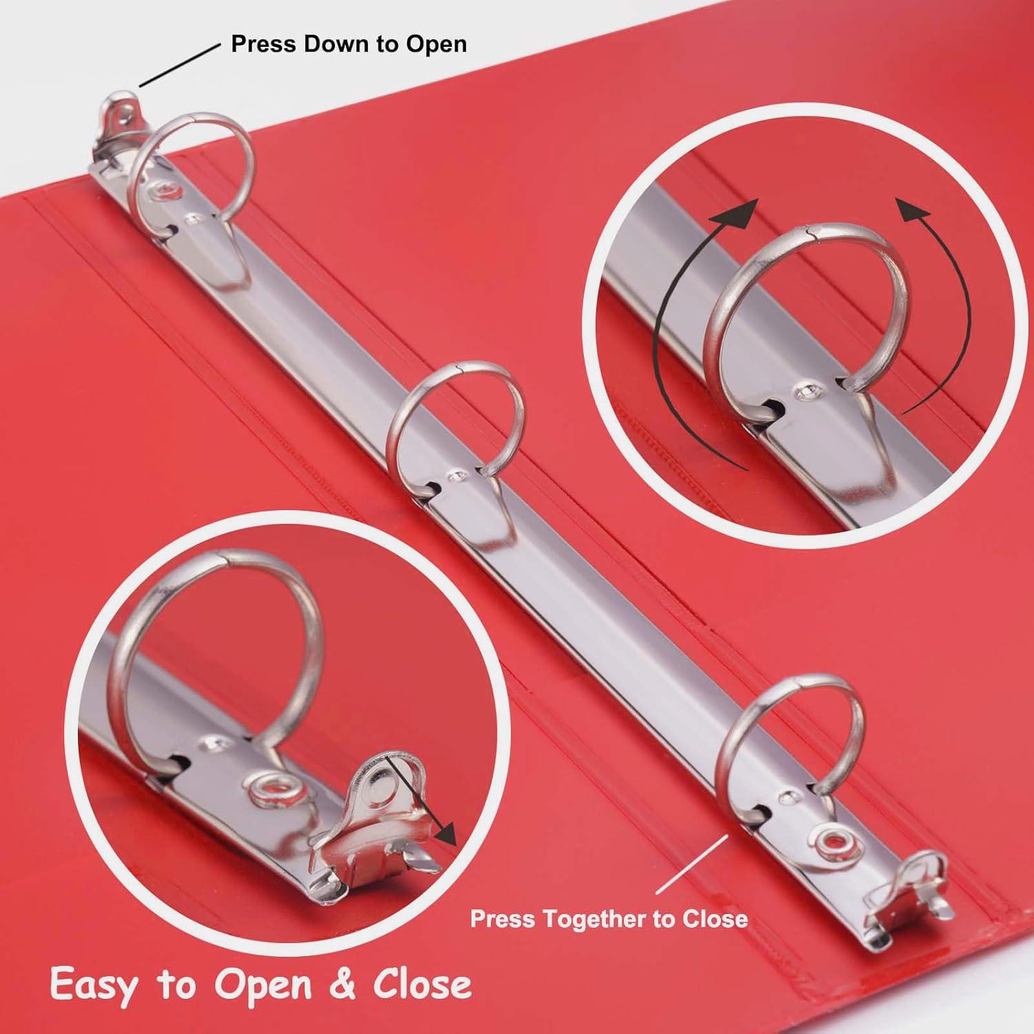 imageCOMIX 3 Ring Binder 1 inch with Clear View Cover 1quot View Binder Holds 200 Sheets of US Letter Size Paper 6 Pack Dark BlueRed