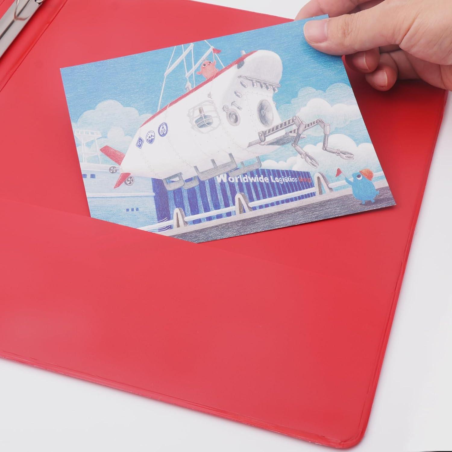 imageCOMIX 3 Ring Binder 1 inch with Clear View Cover 1quot View Binder Holds 200 Sheets of US Letter Size Paper 6 Pack Dark BlueRed