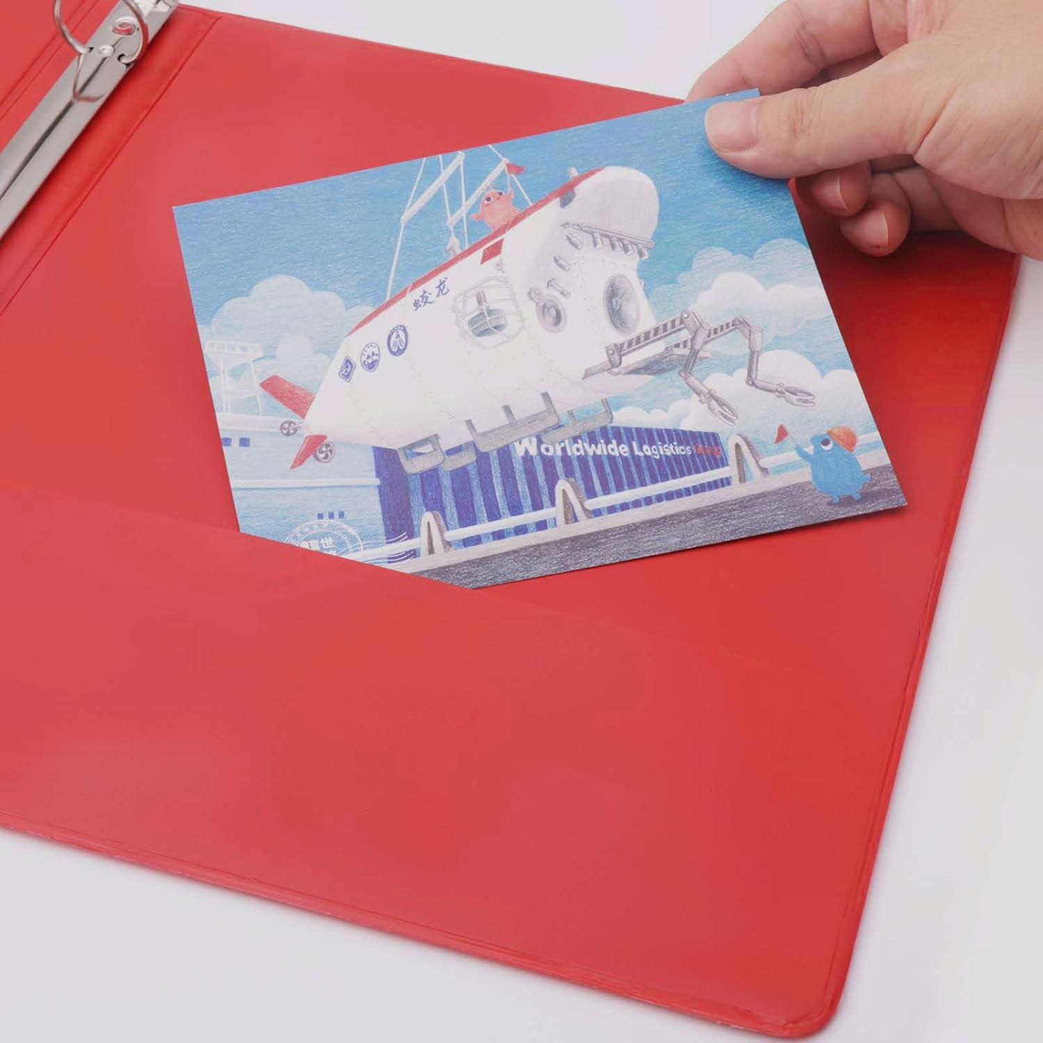 imageCOMIX 3 Ring Binder 1 inch with Clear View Cover 1quot View Binder Holds 200 Sheets of US Letter Size Paper 6 Pack Dark BlueRed