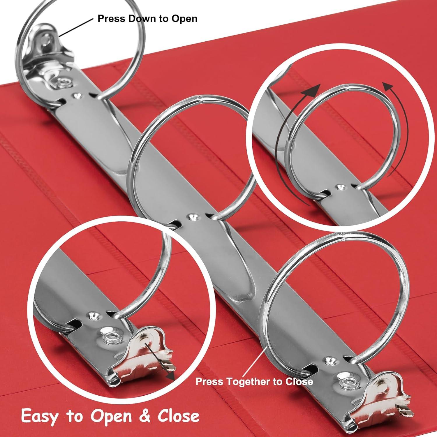 imageCOMIX 3 Ring Binder 1 inch with Clear View Cover 1quot View Binder Holds 200 Sheets of US Letter Size Paper 6 Pack Dark BlueRed