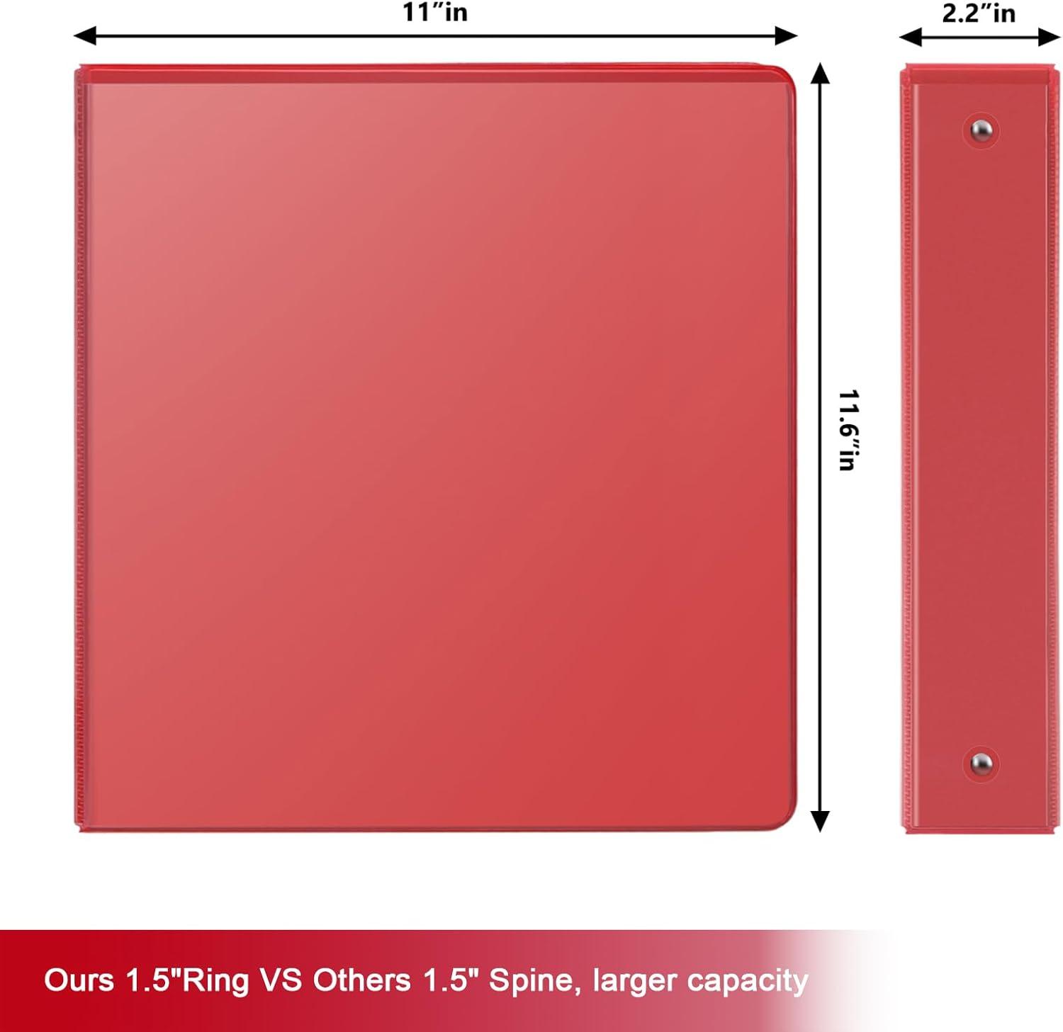 imageCOMIX 3 Ring Binder 1 inch with Clear View Cover 1quot View Binder Holds 200 Sheets of US Letter Size Paper 6 Pack Dark BlueRed