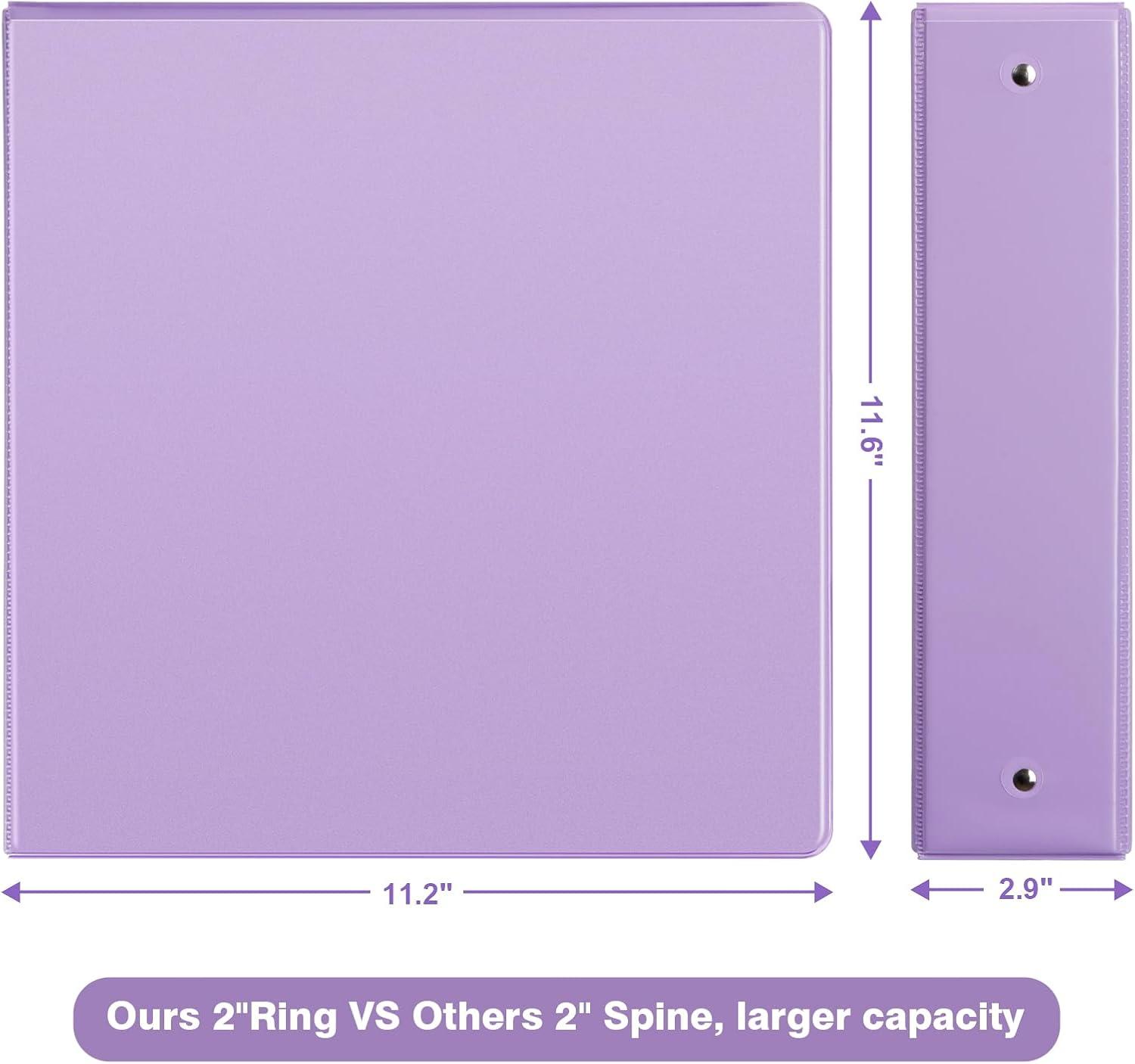 imageCOMIX Standard 3 Ring Binder 1 inch with Clear View Cover 1quot Round Ring View Binder Holds 200 Sheets of US Letter Size Paper 6 Pack MulticoloredPale Purple
