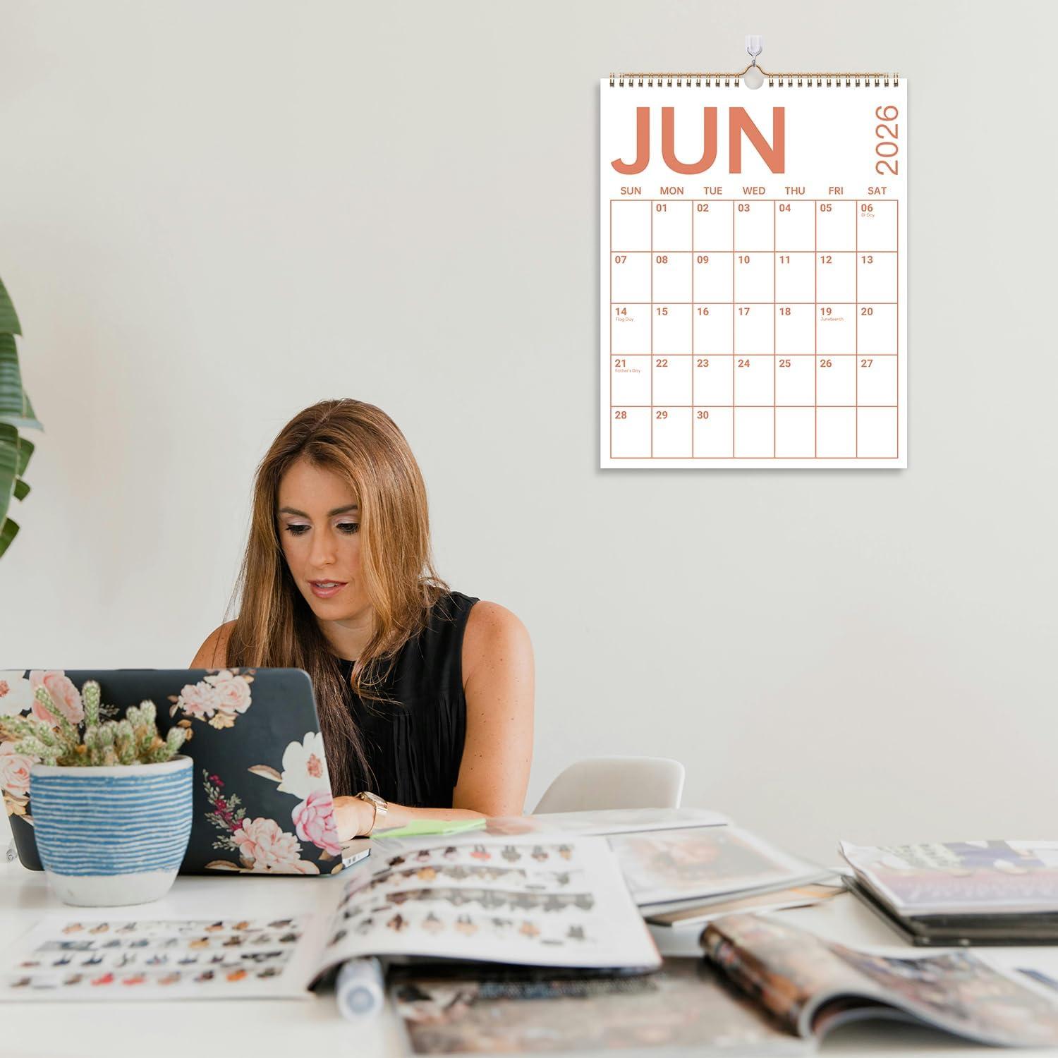 imageComix 2026 Wall Calendar 115x14 Inch 12 Month Jan to Dec 2026 Thick 120GSM Paper Large Blocks Monthly Planner for Notes Home Office ampamp School SchedulingColorful Large Text