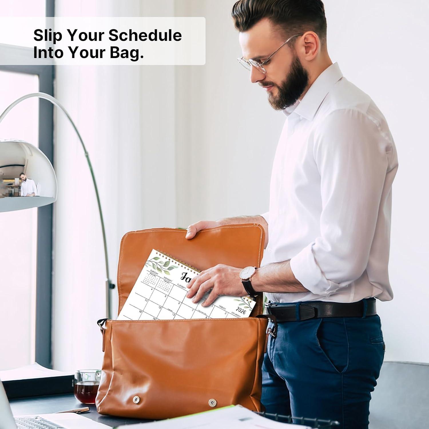 imageComix 2026 Wall Calendar 11x85 Inch 12 Month Jan to Dec 2026 Calendar Monthly Planner with Large Writing Blocks Thick 120GSM Paper for Home ampamp Office PlanningLeaf Pattern