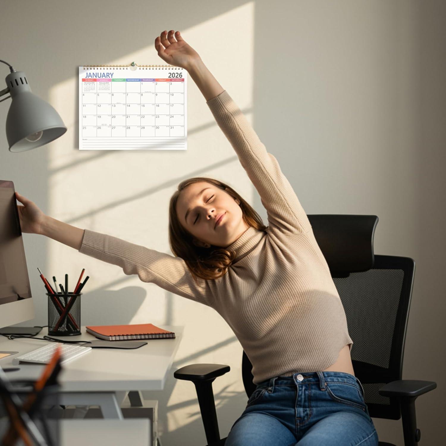 imageComix 2026 Wall Calendar 11x85 Inch 12 Month Jan to Dec 2026 Calendar Monthly Planner with Large Writing Blocks Thick 120GSM Paper for Home ampamp Office PlanningMinimalist Style