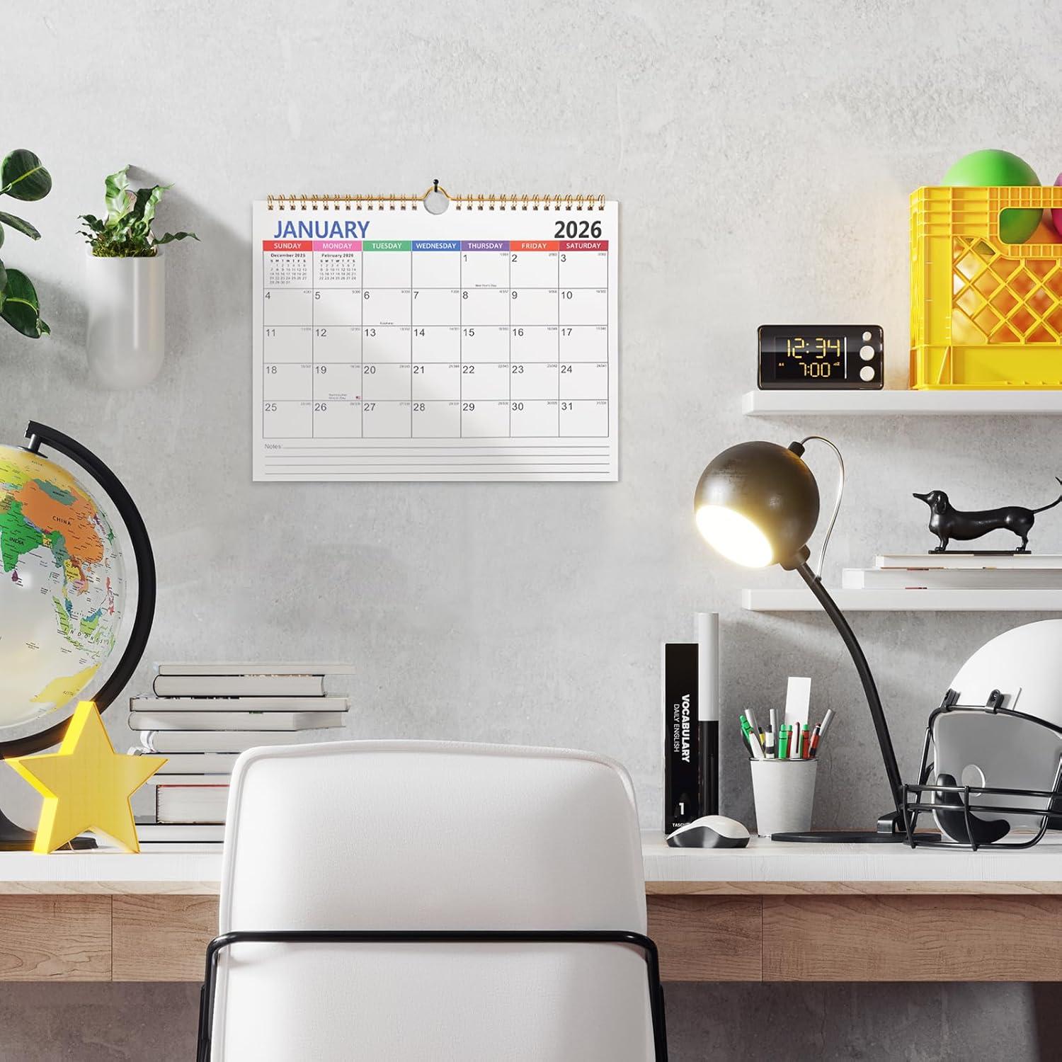 imageComix 2026 Wall Calendar 11x85 Inch 12 Month Jan to Dec 2026 Calendar Monthly Planner with Large Writing Blocks Thick 120GSM Paper for Home ampamp Office PlanningMinimalist Style