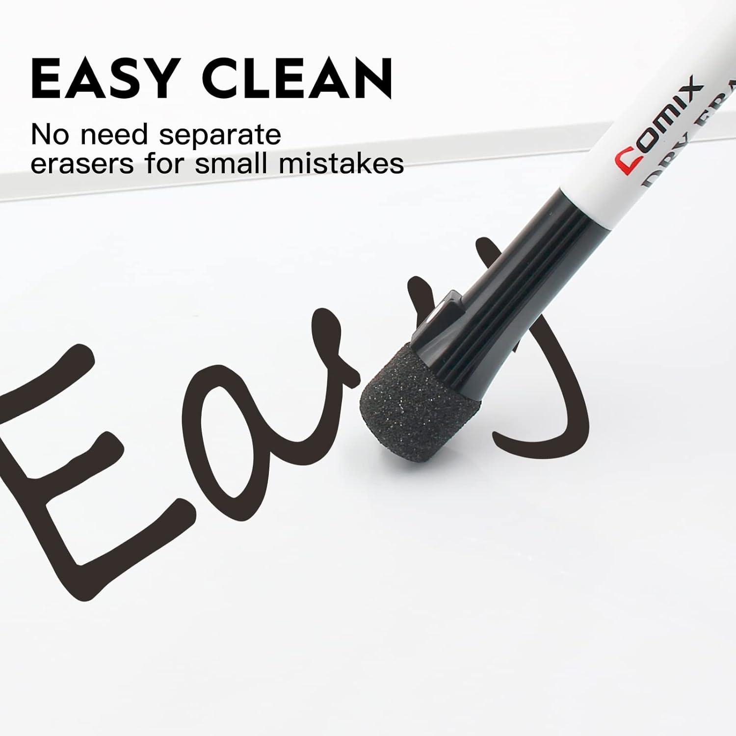 imageComix Dry Erase Markers Fine Tip Whiteboard Magnetic Markers with Eraser Cap 36 Bulk 12 Colors Low Odor Markers for Kids Teachers36 Count Black Color
