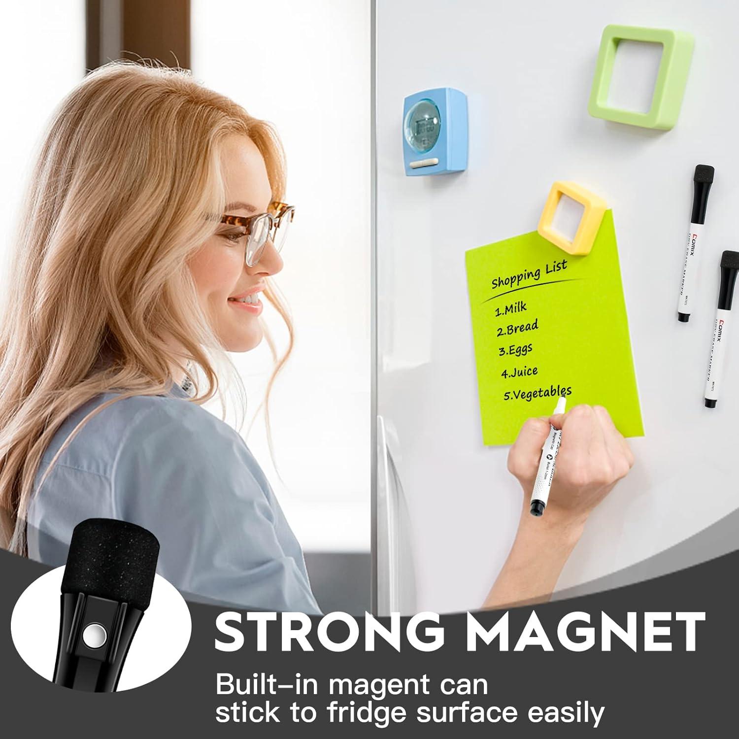 imageComix Dry Erase Markers Fine Tip Whiteboard Magnetic Markers with Eraser Cap 36 Bulk 12 Colors Low Odor Markers for Kids Teachers36 Count Black Color