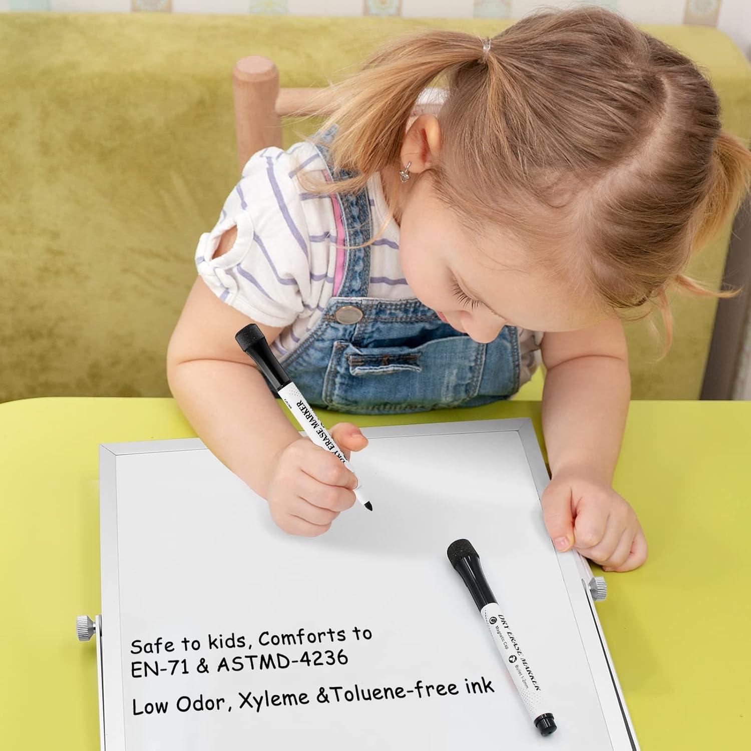imageComix Dry Erase Markers Fine Tip Whiteboard Magnetic Markers with Eraser Cap 36 Bulk 12 Colors Low Odor Markers for Kids Teachers36 Count Black Color