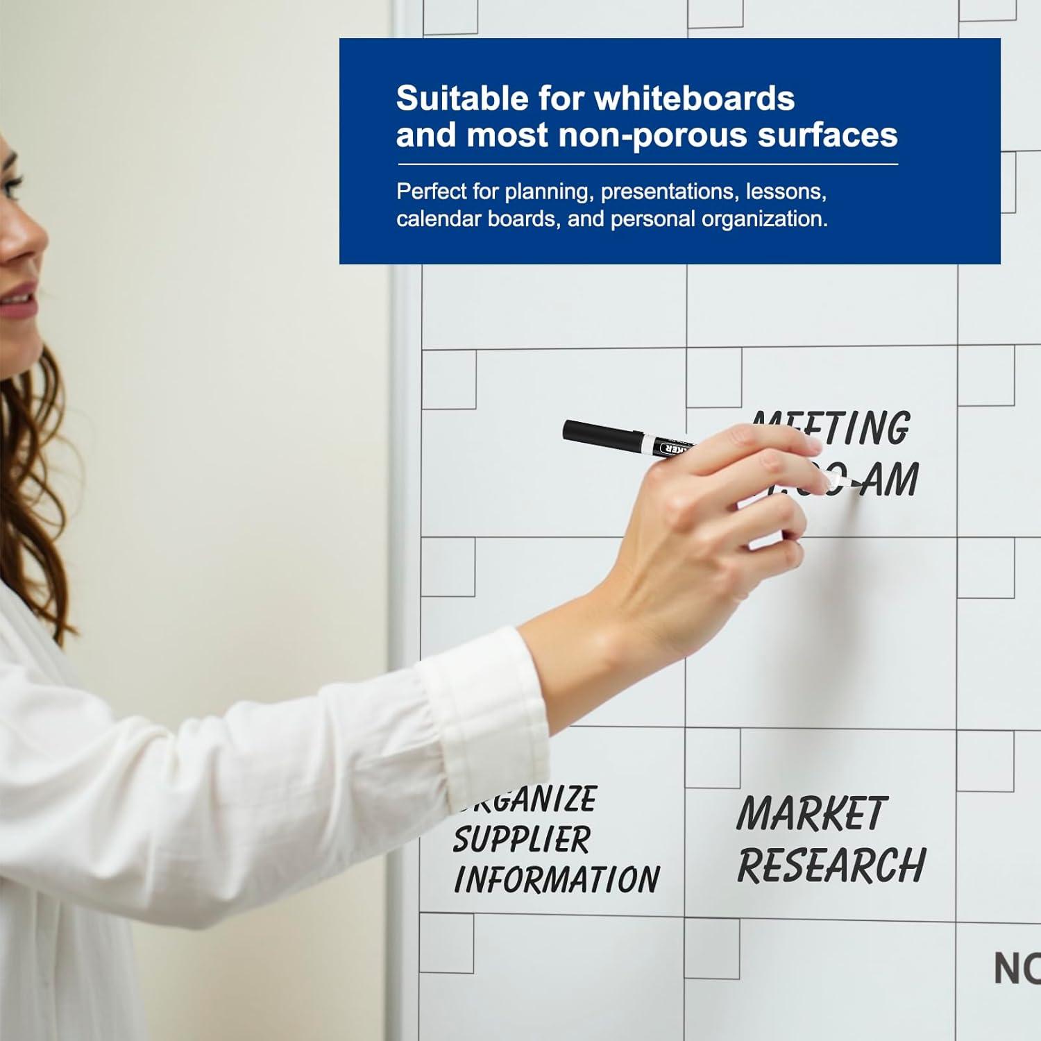 imageComix Fine Tip Dry Erase Markers Low Odor Whiteboard Markers 36 Bulk Black Color Markers for Kids Teachers Office ampamp School Supplies