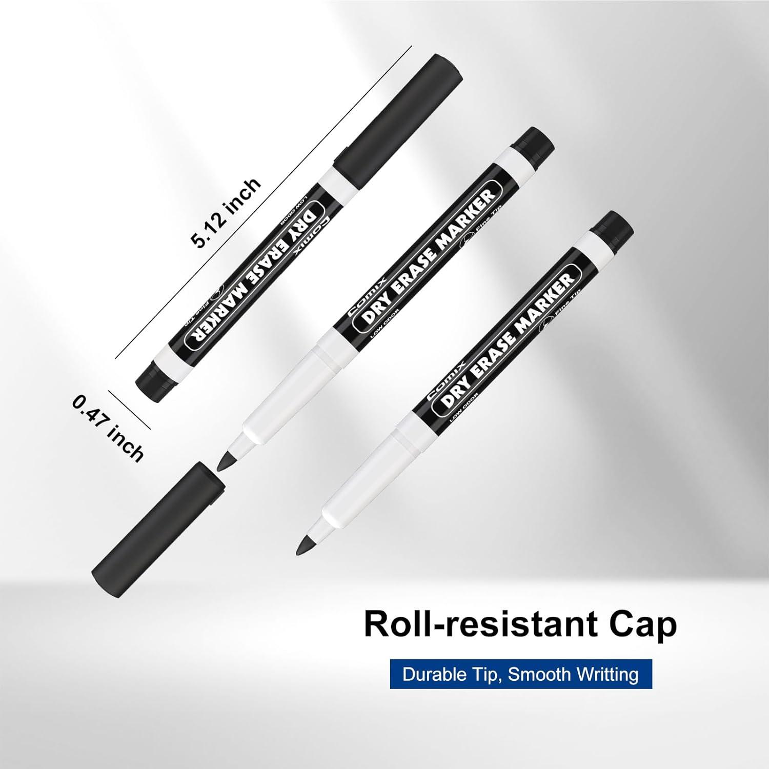 imageComix Fine Tip Dry Erase Markers Low Odor Whiteboard Markers 36 Bulk Black Color Markers for Kids Teachers Office ampamp School Supplies