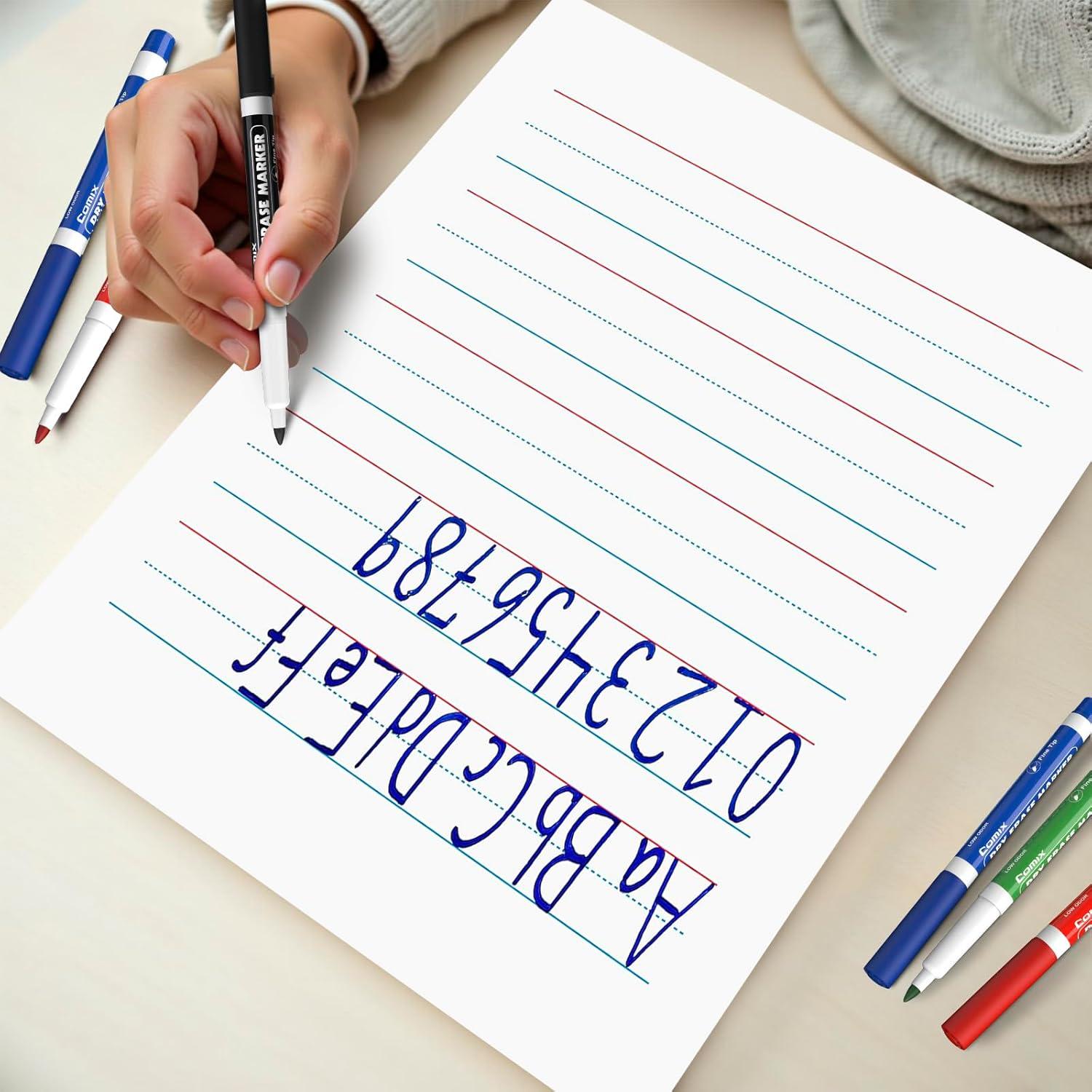 imageComix Fine Tip Dry Erase Markers Low Odor Whiteboard Markers 36 Bulk Black Color Markers for Kids Teachers Office ampamp School Supplies