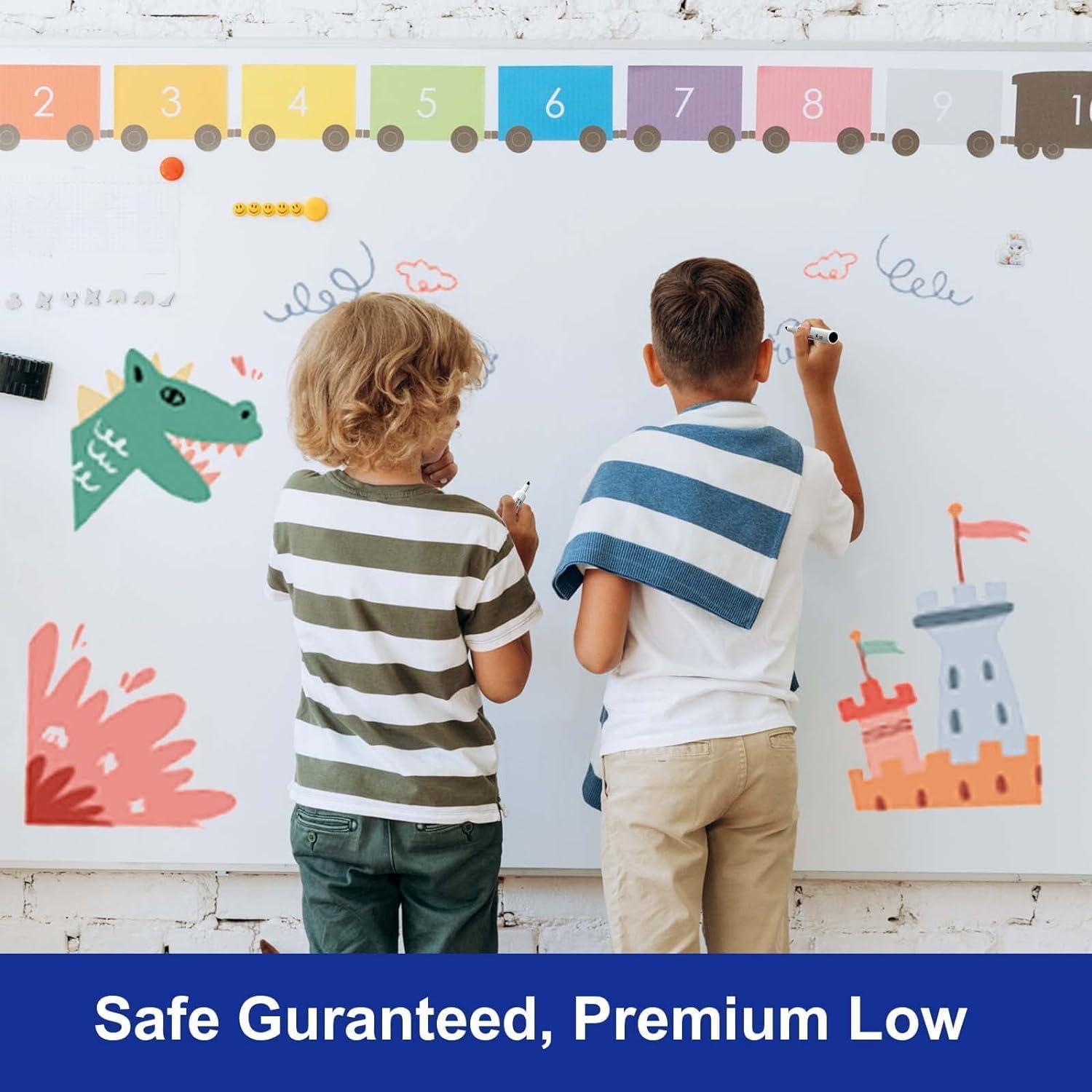 imageComix Low Odor Dry Erase Markers 36 Bulk Black Color Whiteboard Markers Chisel Tip Thick Markers for Kids Teachers12 Count Black Color