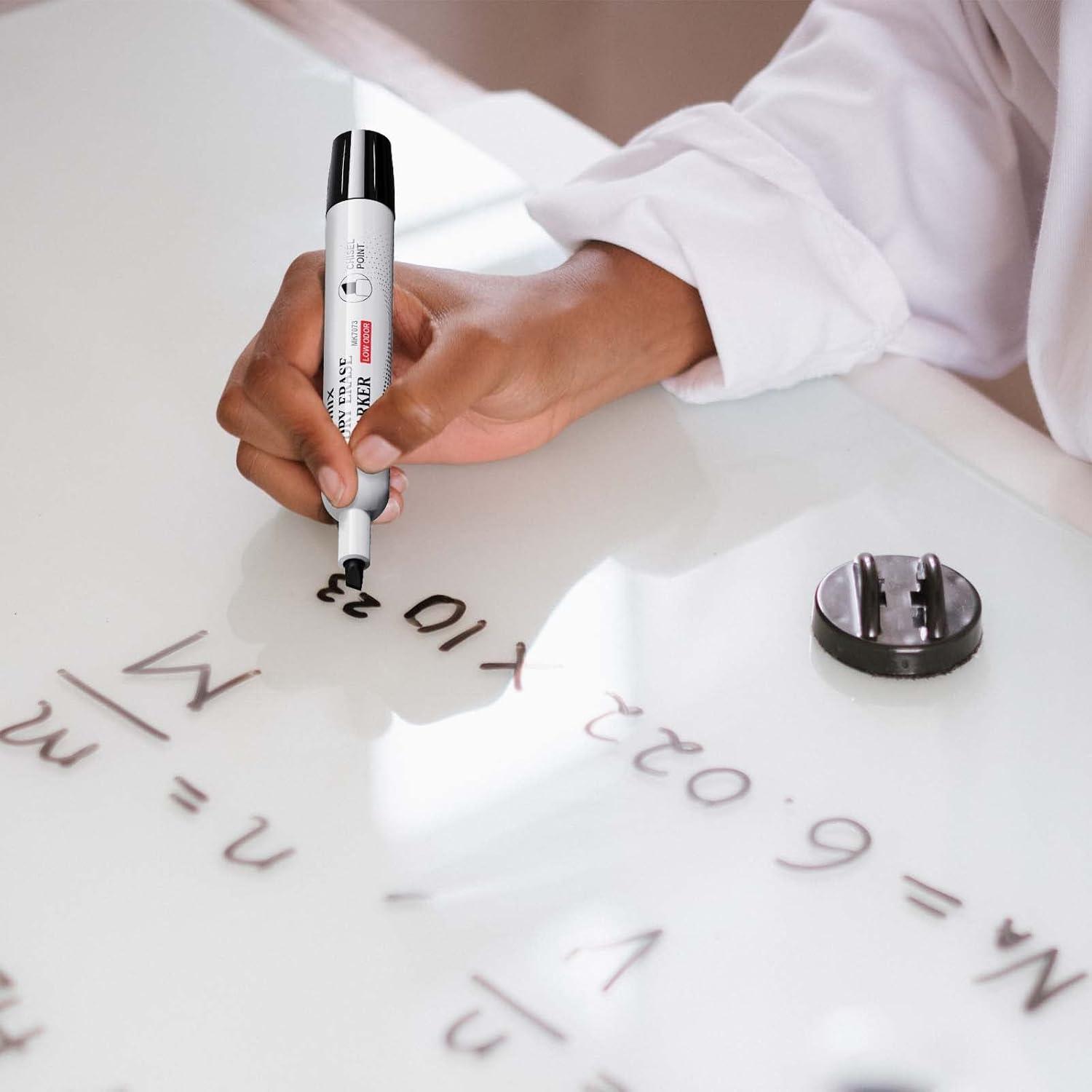 imageComix Low Odor Dry Erase Markers 36 Bulk Black Color Whiteboard Markers Chisel Tip Thick Markers for Kids Teachers36 Count Black Color