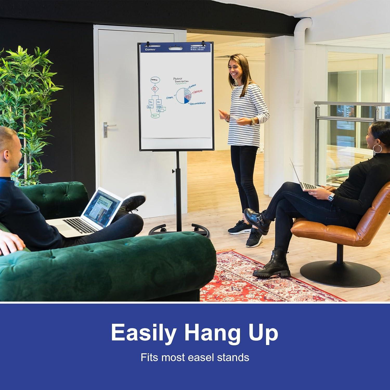 imageComix Sticky Easel Pad Large 20 x 23 Inches Flip Chart Paper for Teachers Businessmen Office Workers Self Stick Easel Paper 30 SheetsPad 3 PadsPack