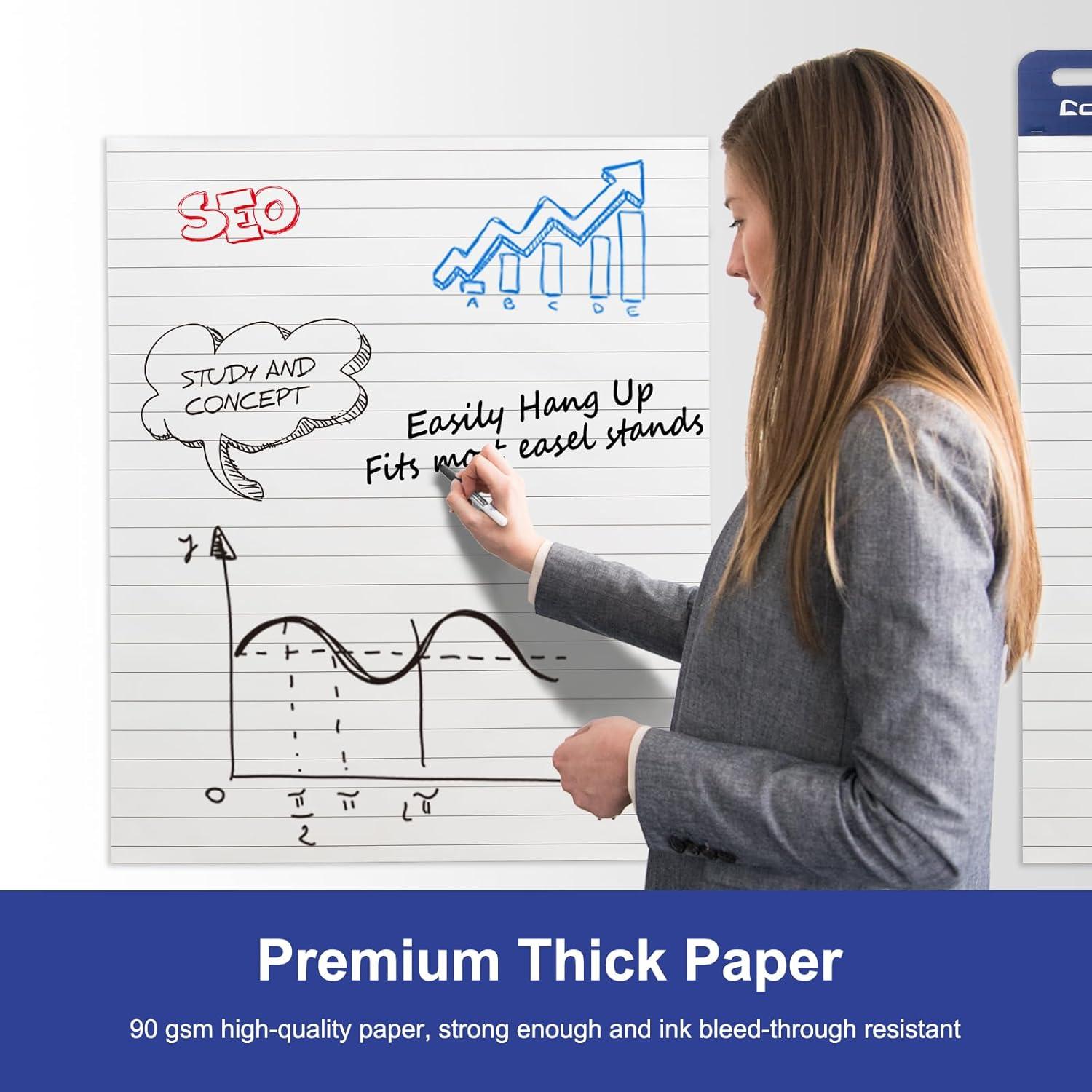 imageComix Sticky Easel Pad Large 20 x 23 Inches Flip Chart Paper for Teachers Businessmen Office Workers Self Stick Easel Paper 30 SheetsPad 3 PadsPack